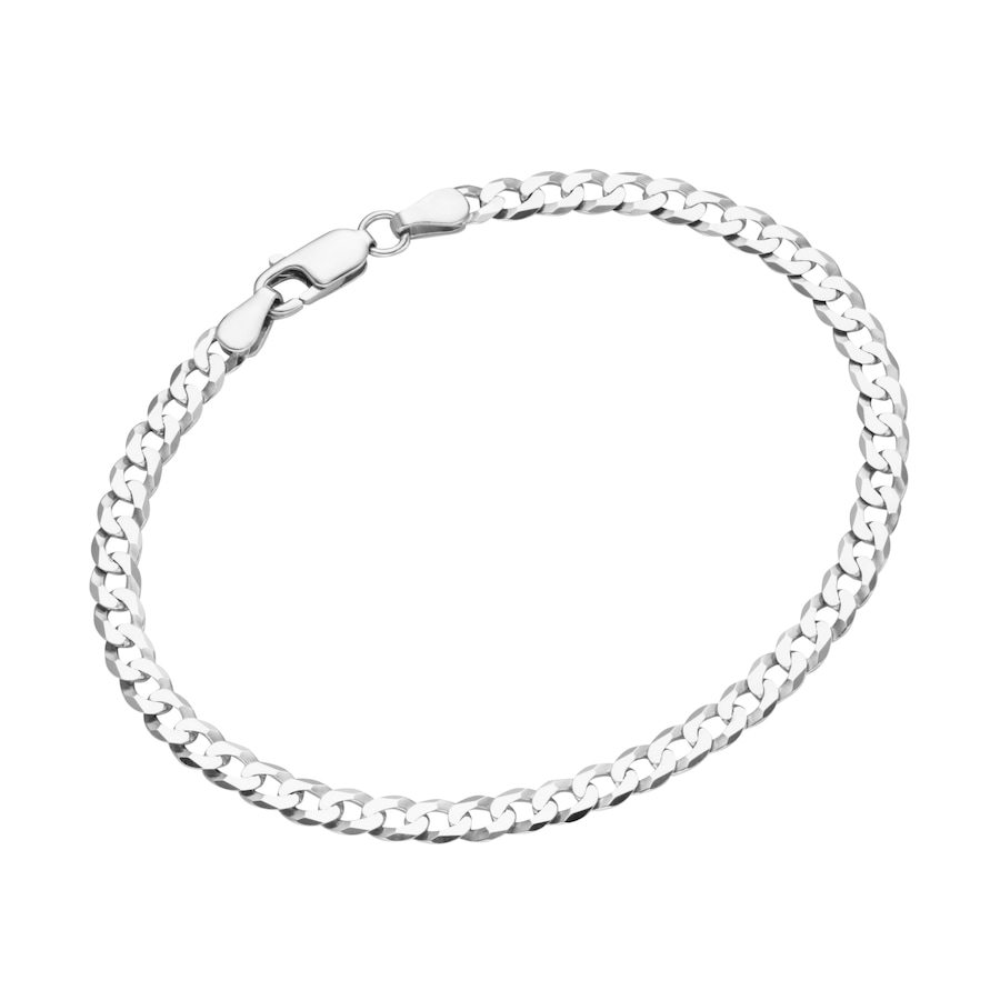 Smart Jewel Armband Panzerkette diamantiert, massiv, Silber 925 19 cm Damen