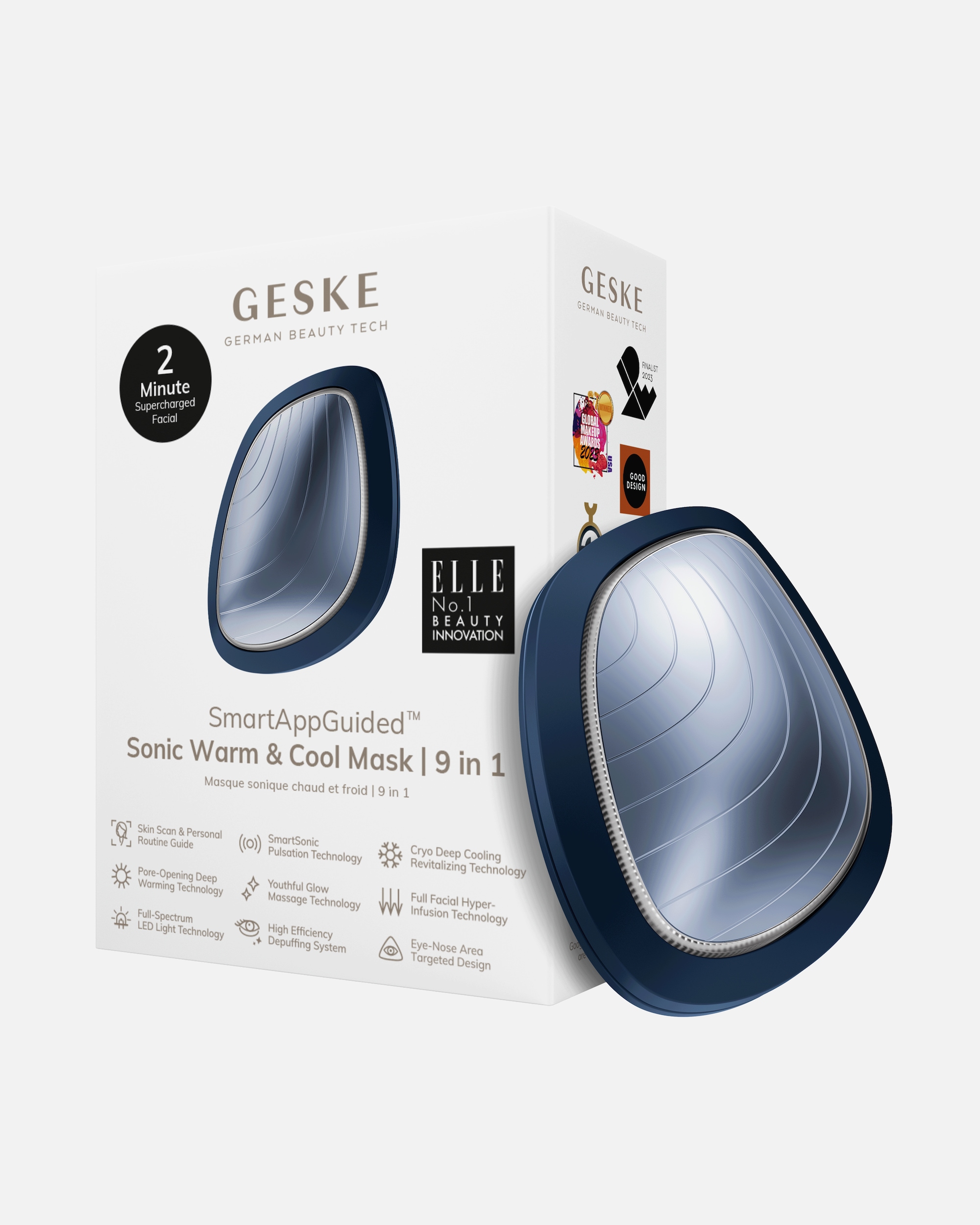 Multifunktionsgerät für Unisex Geske SmartAppGuided™ Sonic Warm & Cool Mask | 9 in 1 Midnight