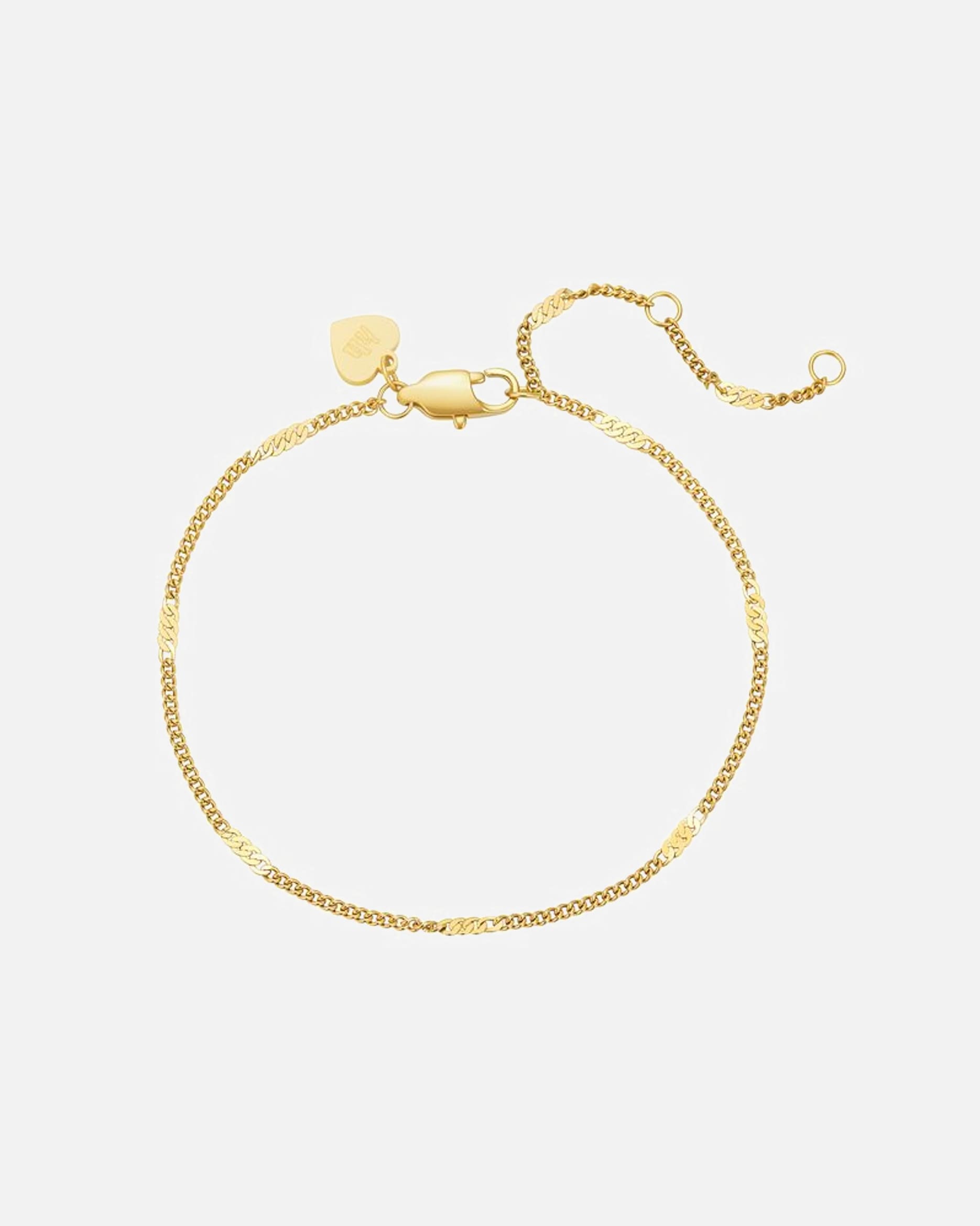 Armband für Weiblich Hey Happiness Default Brand Line Flache Ketten Armband – Edelstahl Armband – wasserfest Gold