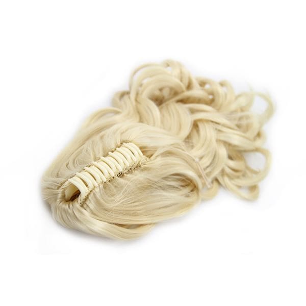 Fashiongirl Pferdeschwanz Haar Extensions m/ Spange #613 Blond - Gelockt Hellbraun