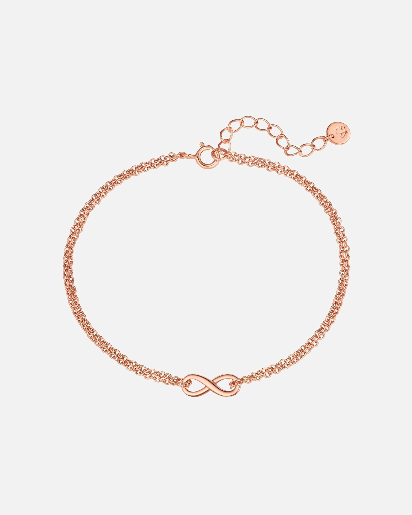 Armband für Weiblich Glanzstücke München Armband Infinity aus Sterling Silber in roségold 17,0 cm Basislänge + 3,0 cm Verlängerung