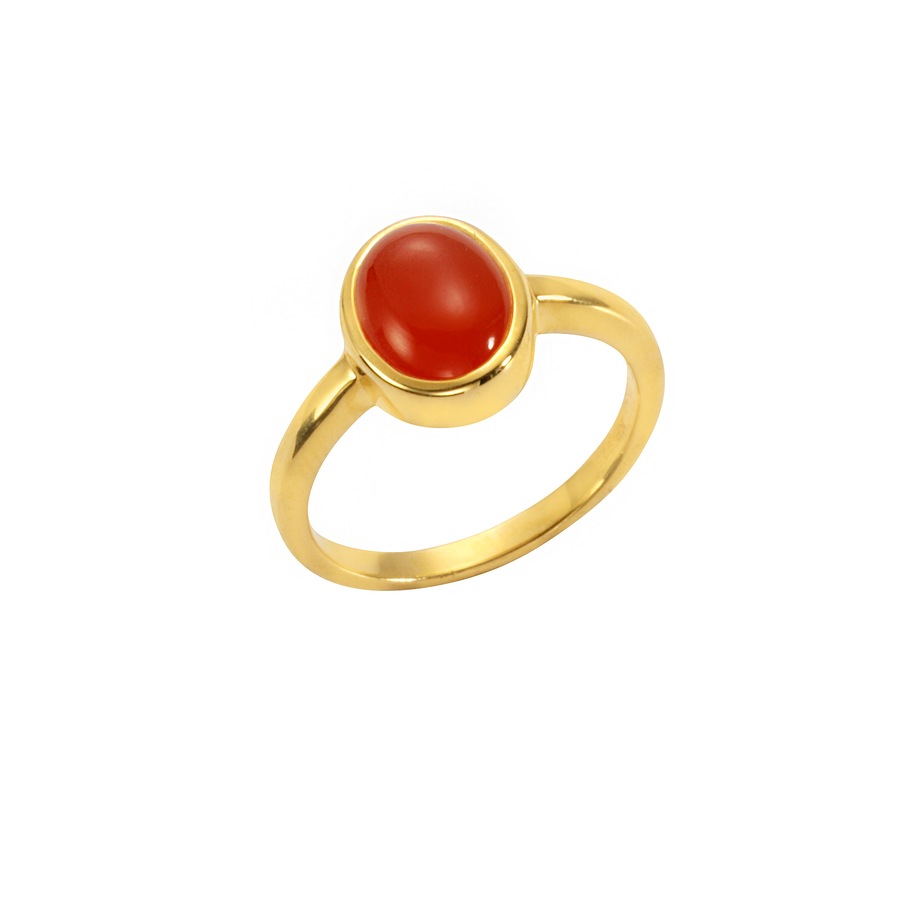 Jamelli Ring 925/- Sterling Silber Carneol orange 2,39ct. 054 (17,2) Damen