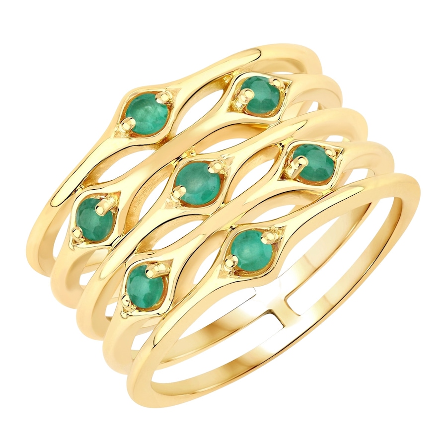 Rafaela Donata Ring Sterling Silber Smaragd in Gelbgold 52 Damen