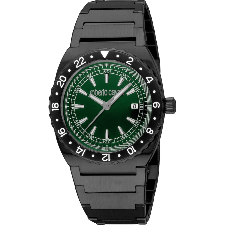 Roberto Cavalli Herrenuhr Edelstahl schwarz Herren