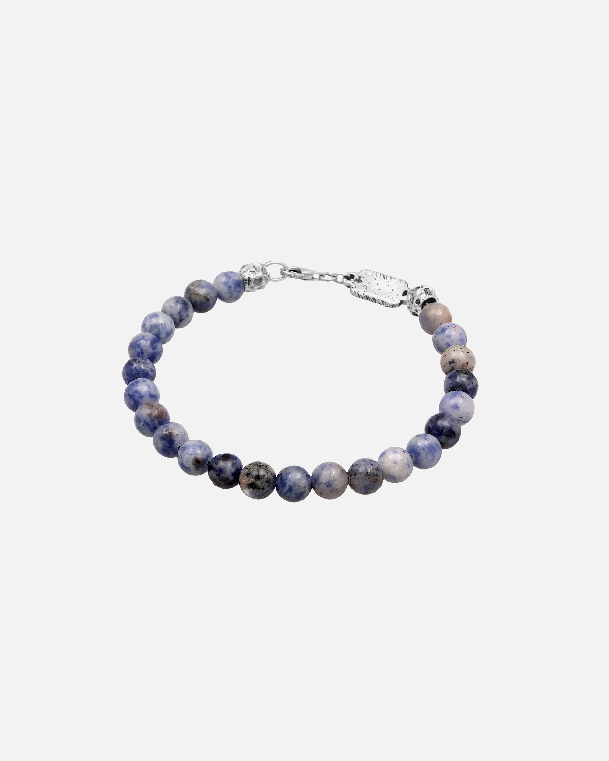 Armband für Männlich Haze & Glory Default Brand Line Edelstein Perlen Achat Blau 925 Sterling Silber 21