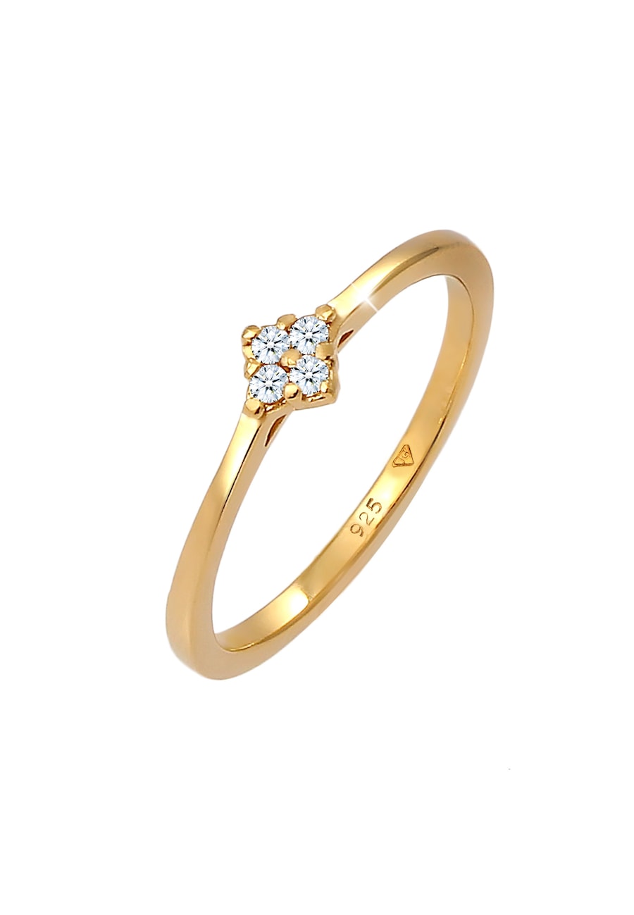 Elli DIAMONDS Verlobung Klassisch Diamant 0.06 ct. 925 Silber 58 Damen