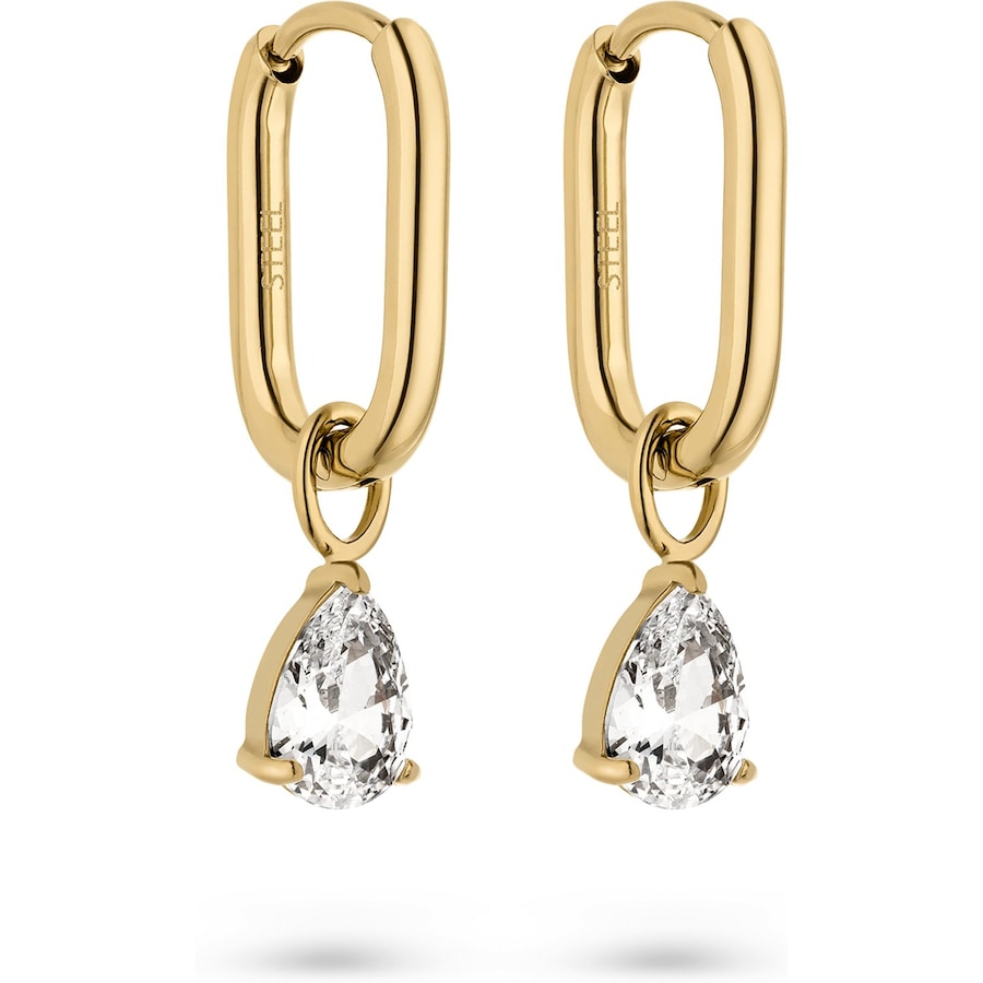 s.Oliver Creolen-Anhänger Edelstahl, Farbstein gold Damen