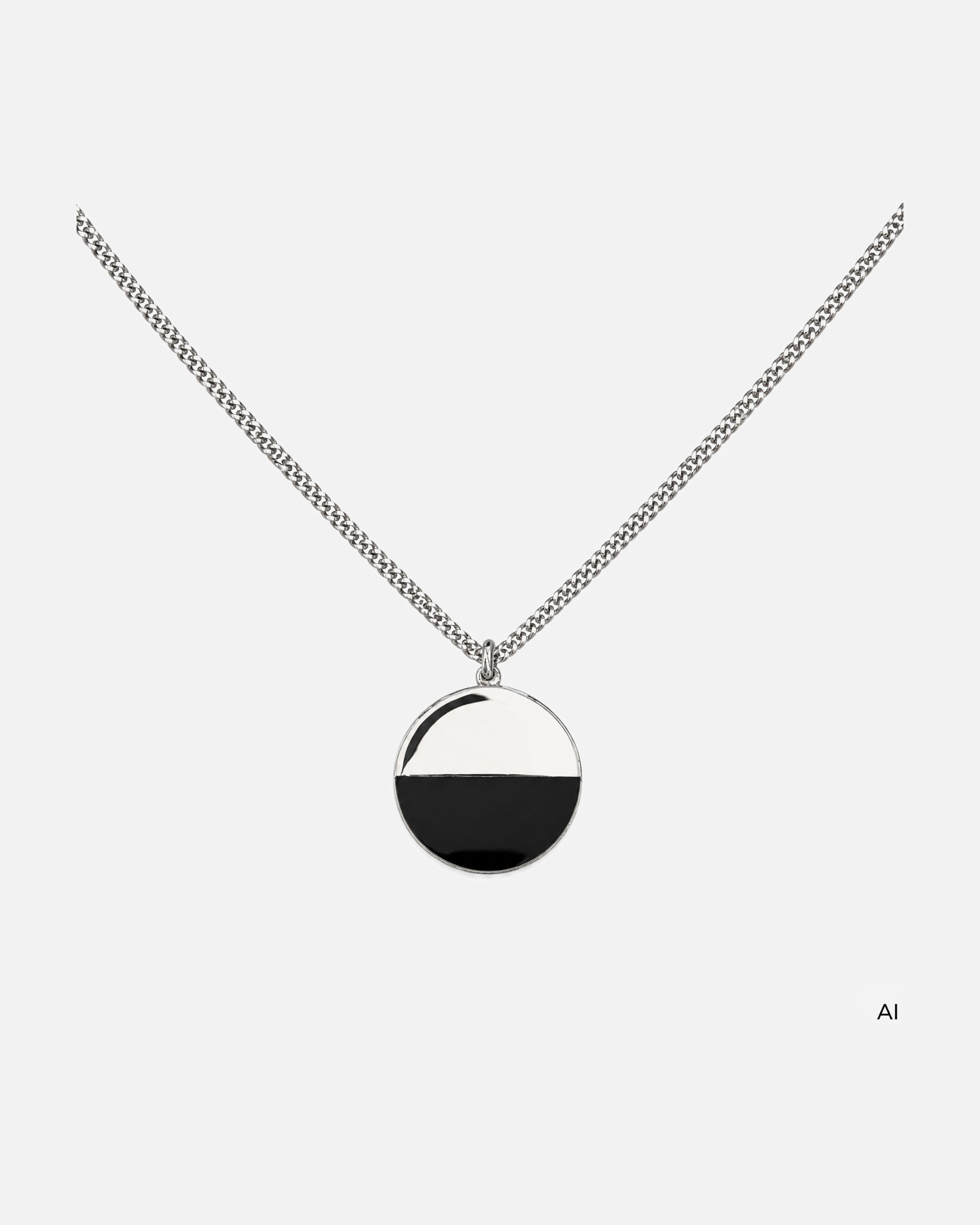 Halskette für Männlich caï Halskette 925/- Sterling Silber Onyx schwarz Silbergrau