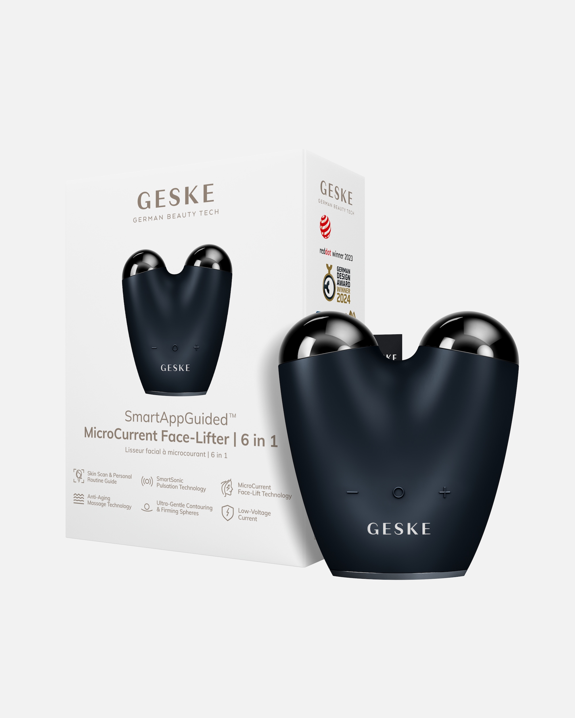 Multifunktionsgerät für Unisex GESKE SmartAppGuided™ MicroCurrent Face-Lifter | 6 in 1 Black