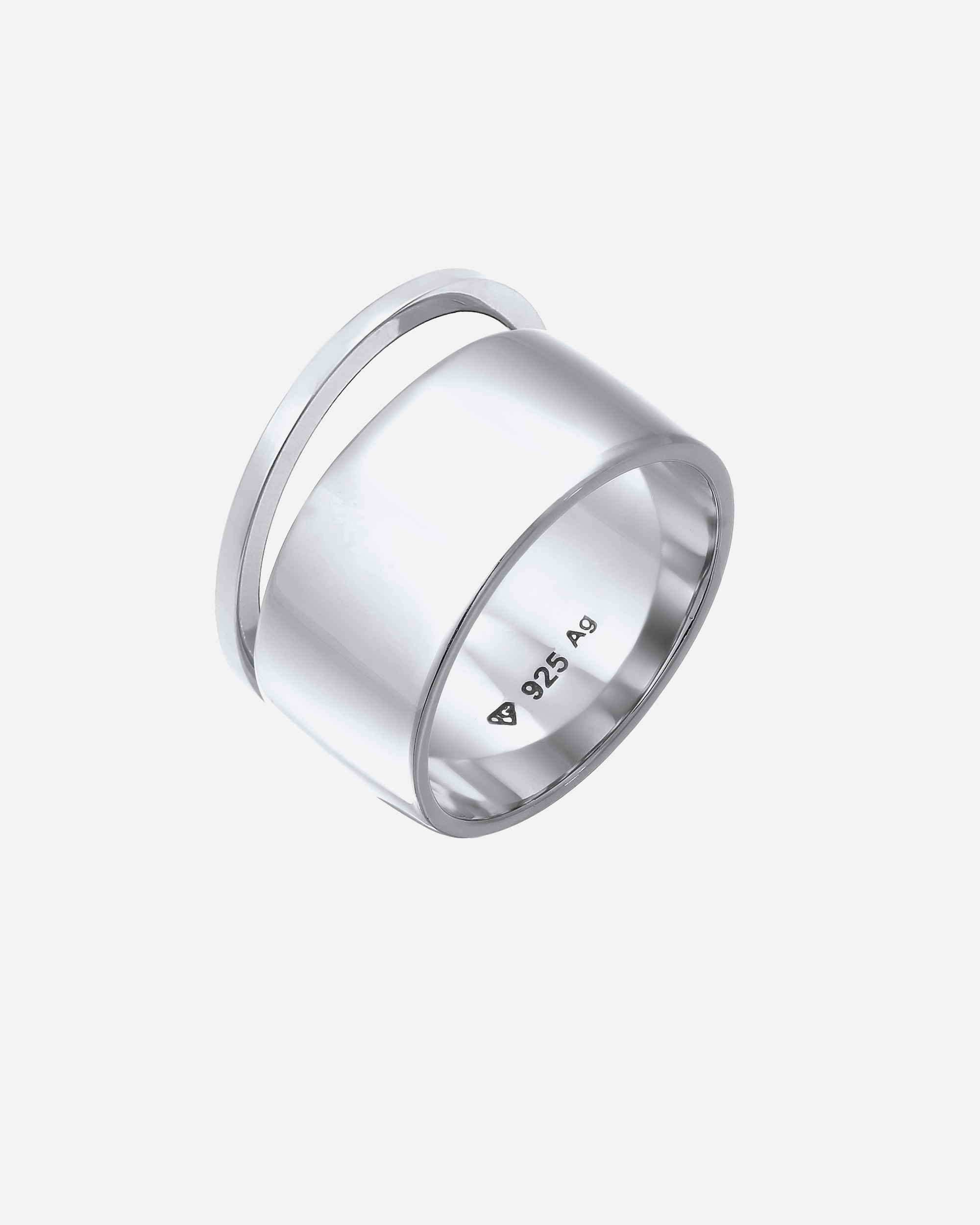 Ring für Weiblich Elli Bandring Stacking Breit Schmal 2er Set 925 Sterling Silber 54