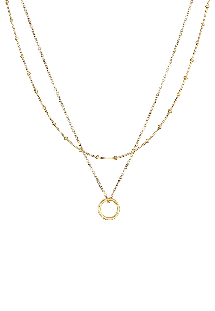 Elli Layer Kugelkette Kreis Rund 925 Silber goldfarben Damen