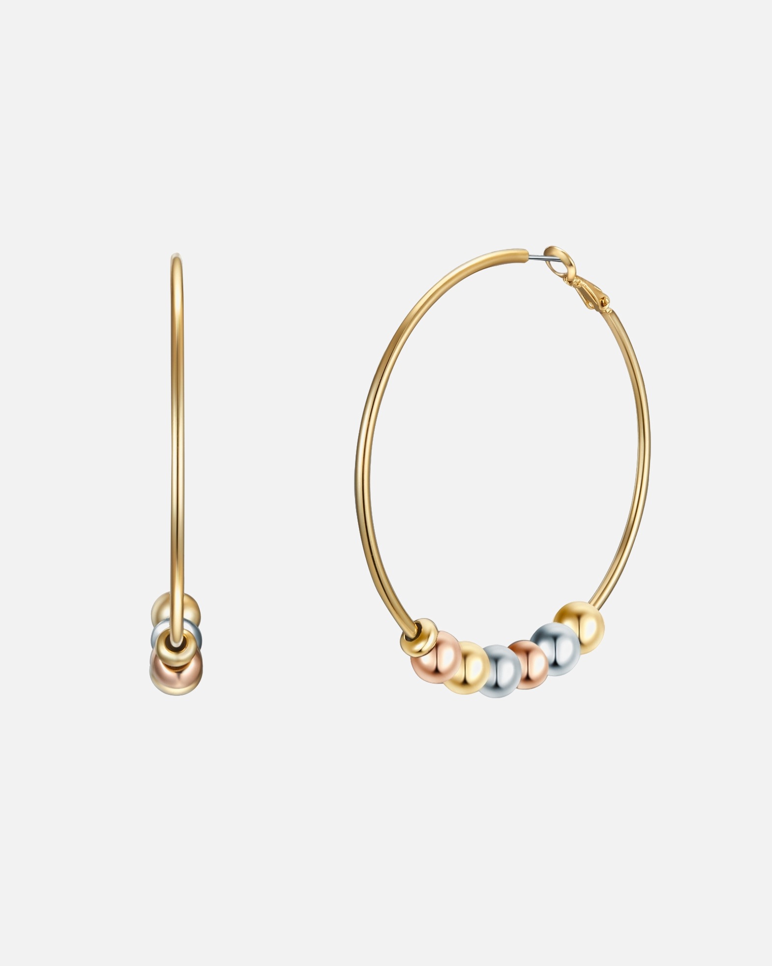 Creolen für Weiblich Lulu & Jane Creolen Metall-Legierung in Gelbgold 59,5 mm