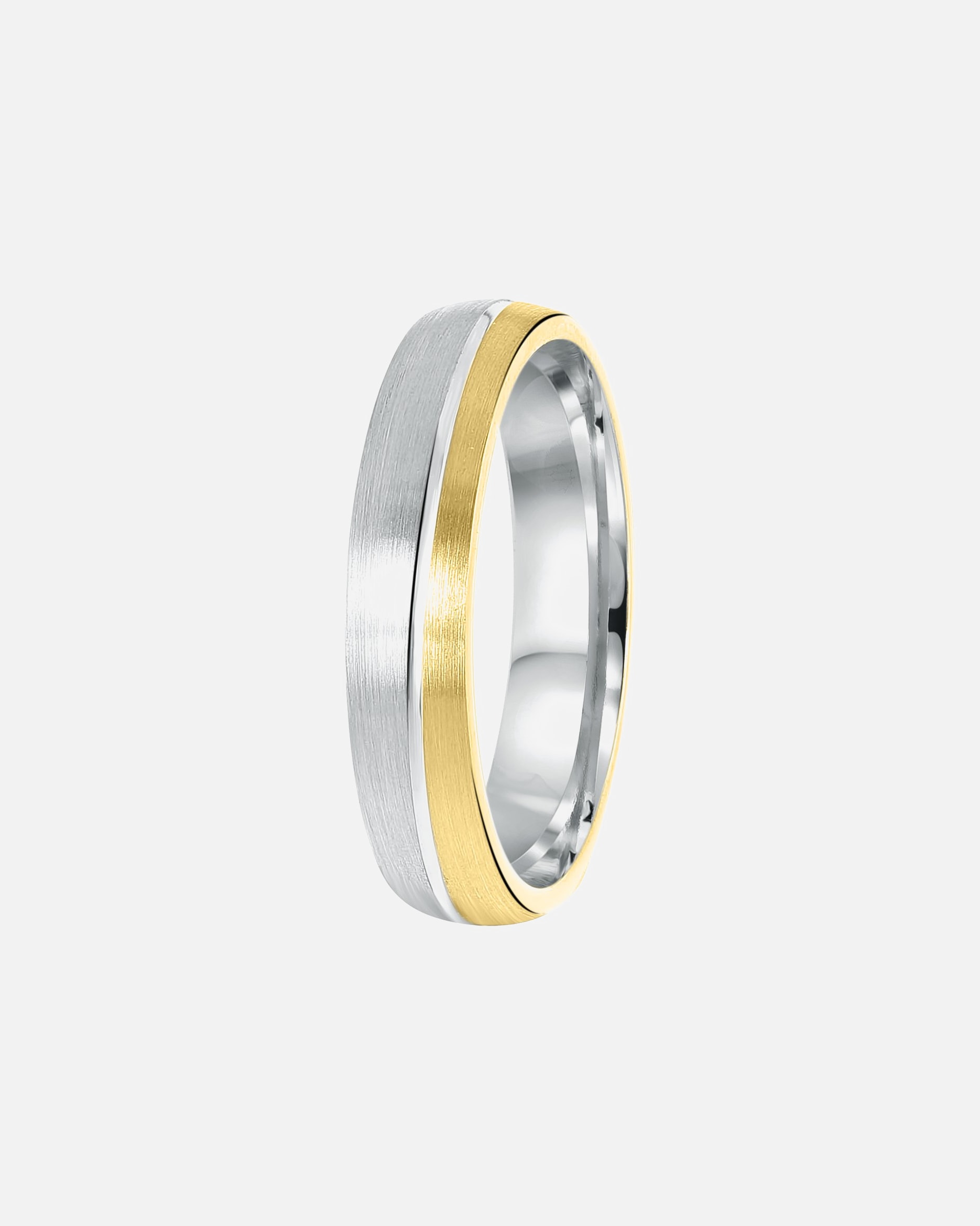 Ring für Männlich Lucardi Ringe 'Zaragoza' 925 Silber - silbern-goldfarbig 58mm