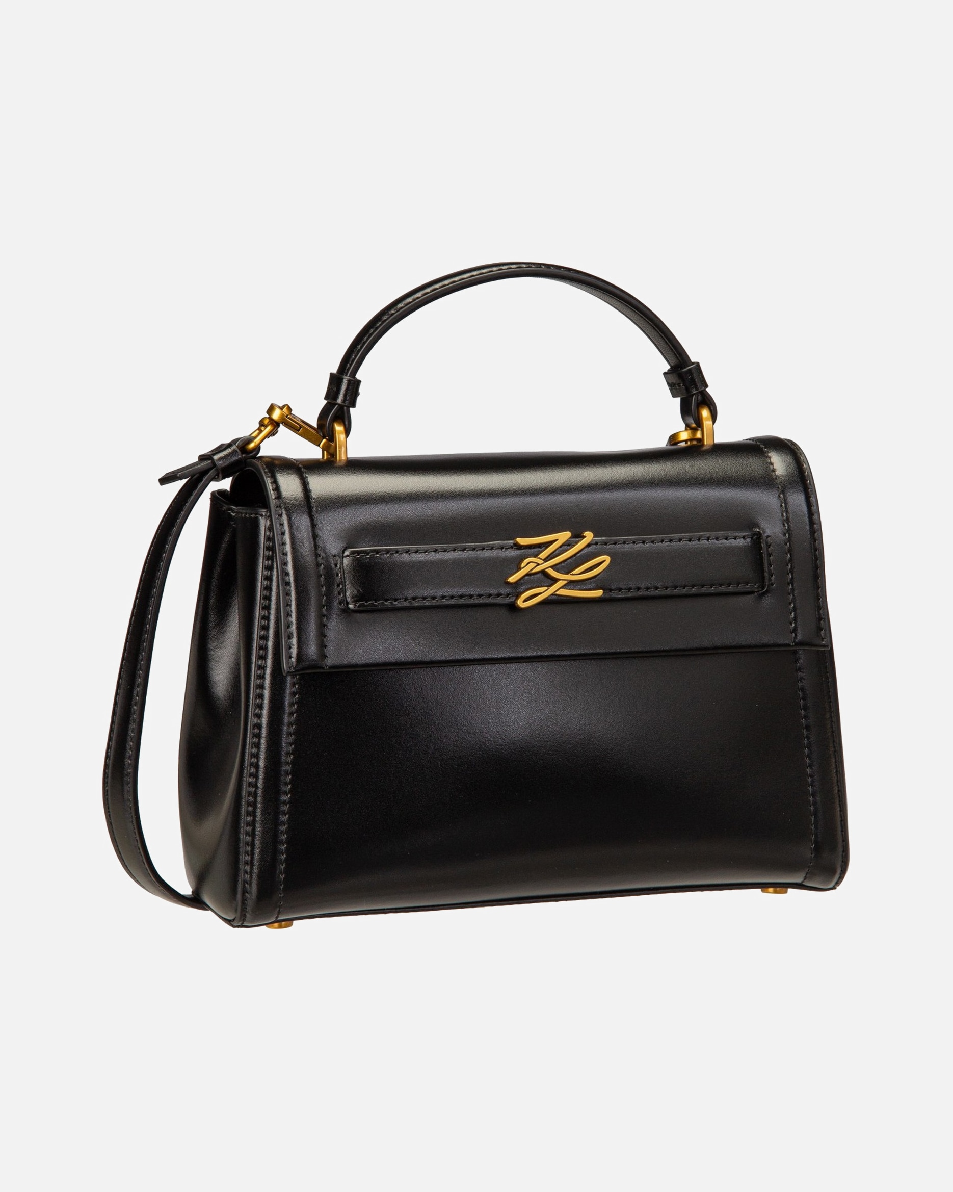 Handtasche für Weiblich Karl Lagerfeld Handtasche K/Autograph SM Top Handle Black/Gold