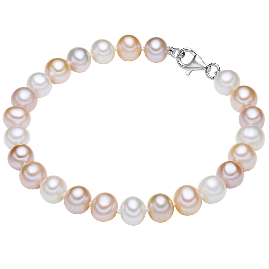 Valero Pearls Armband 925er Silber, Perle 18 cm Damen
