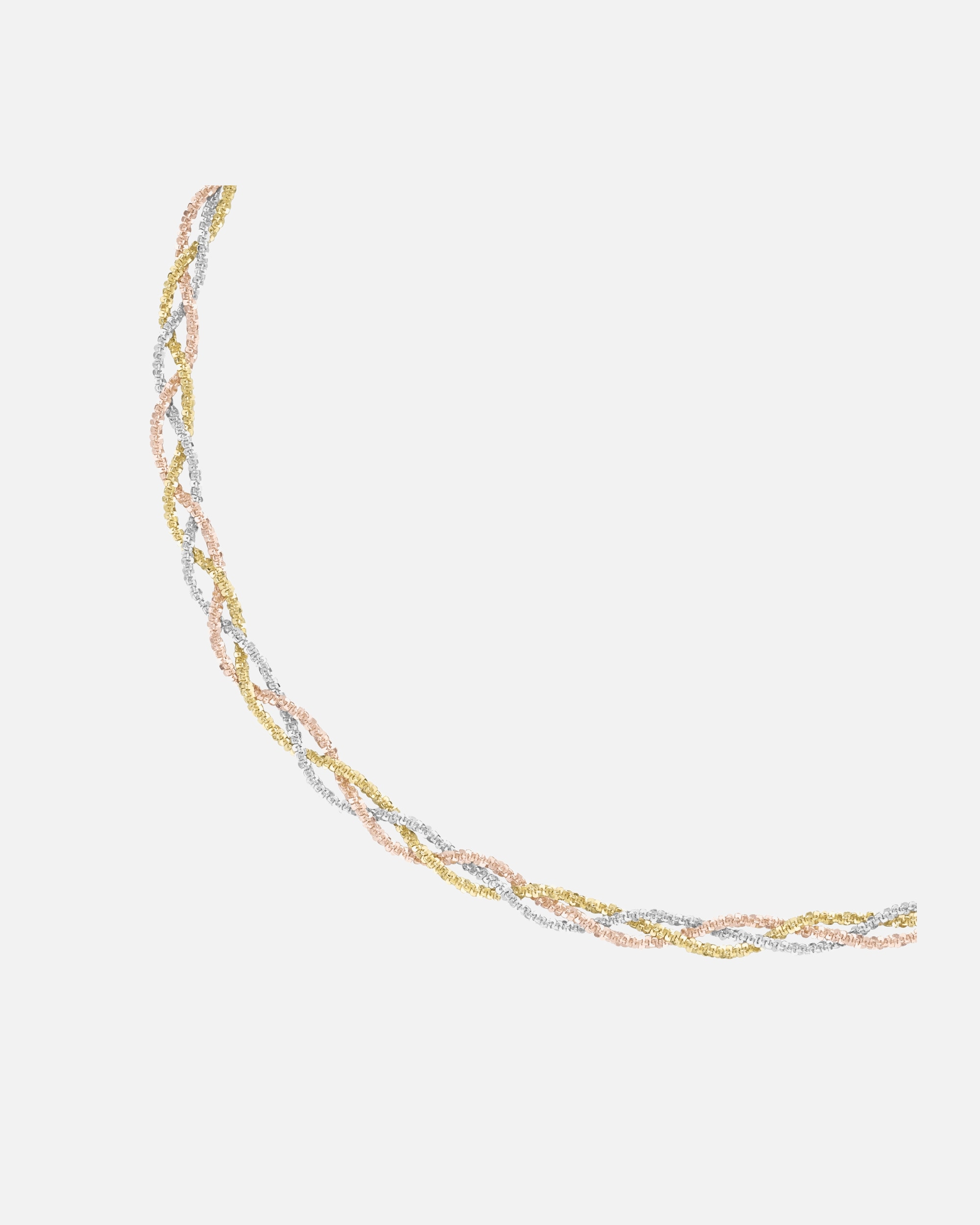 Halskette für Weiblich Smart Jewel Collier geflochten, 3-reihig, Silber 925 47 cm
