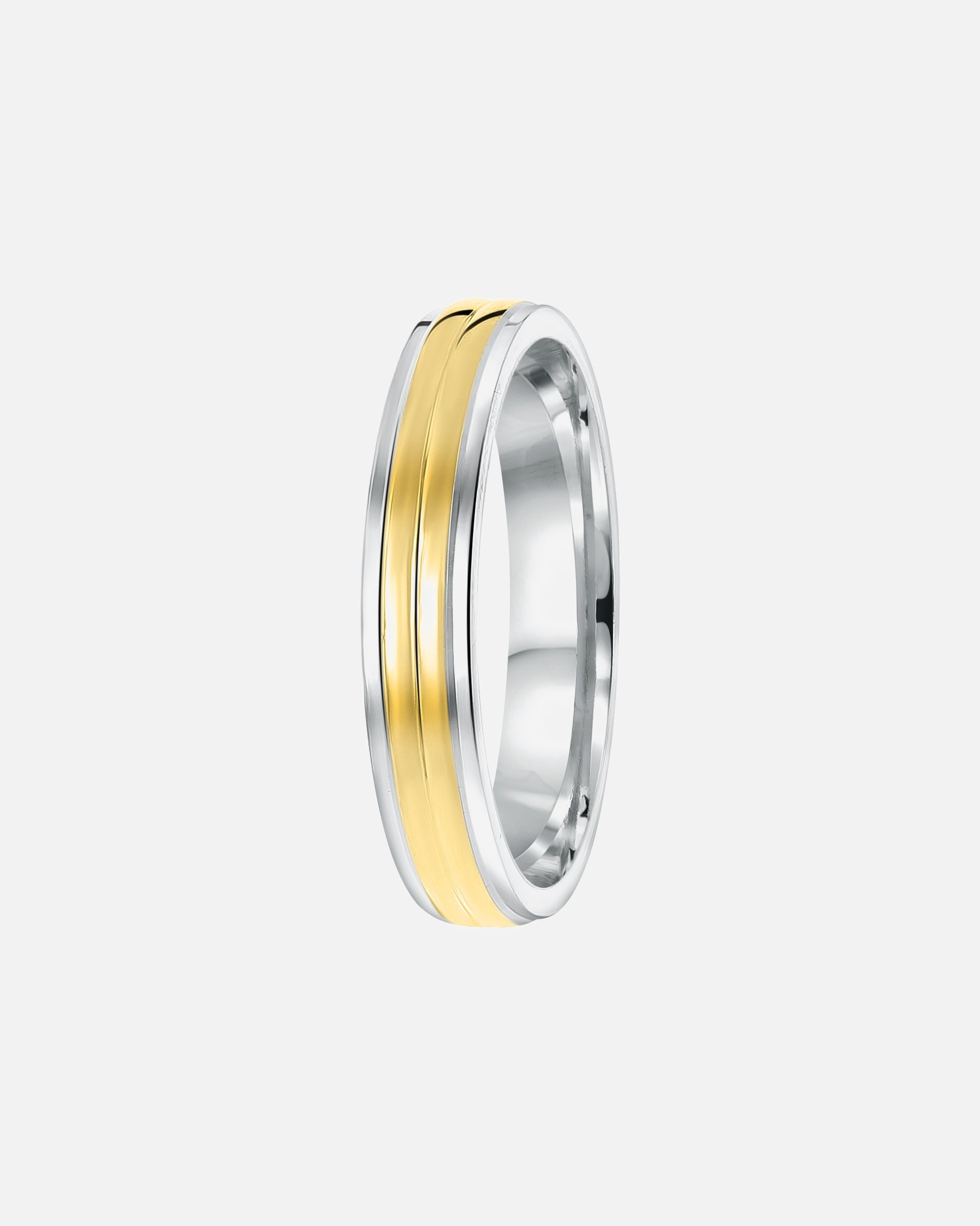 Ring für Männlich Lucardi Ringe 'San Sebastian' 925 Silber - silbern-goldfarbig 63mm