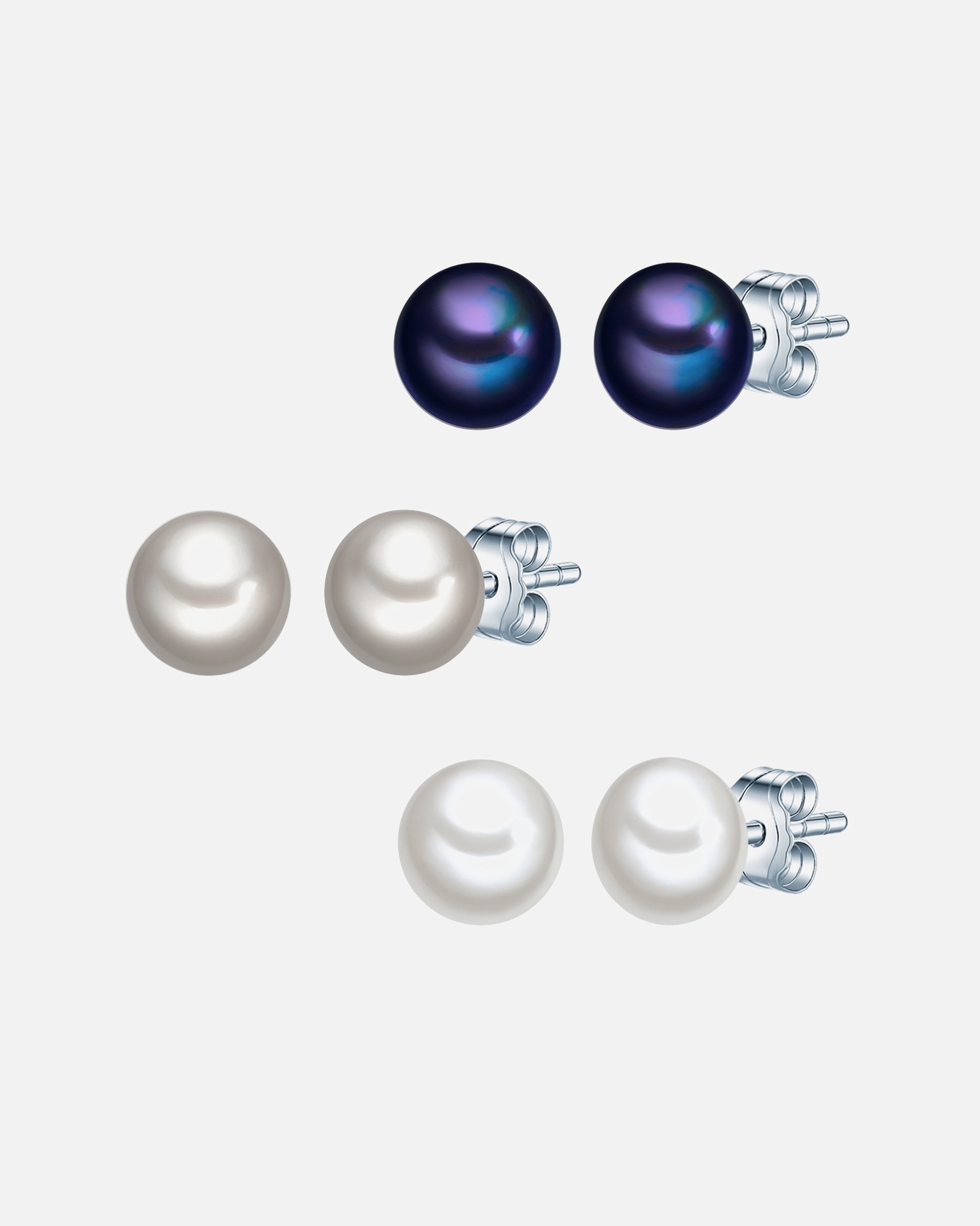 Ohrringe für Weiblich Valero Pearls Schmuck-Set 925er Silber blau, silber, weiß