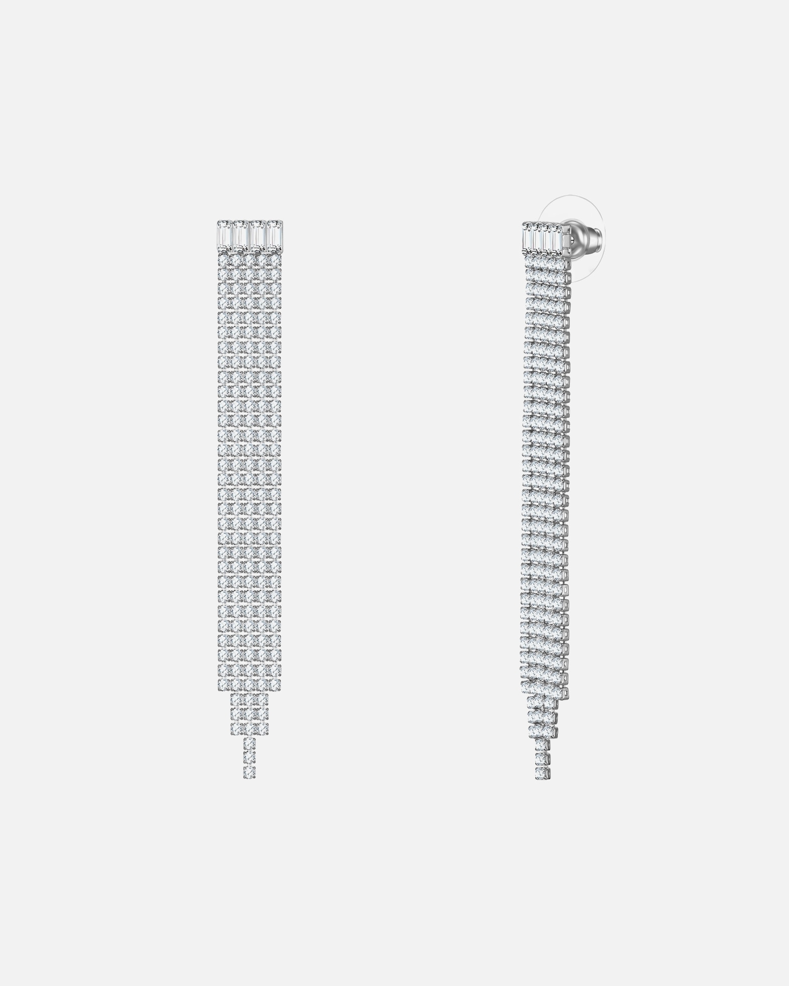 Ohrringe für Weiblich Yokoamii Ohrhänger aus Metall-Legierung in Silber mit Zirkonia 74,6 mm
