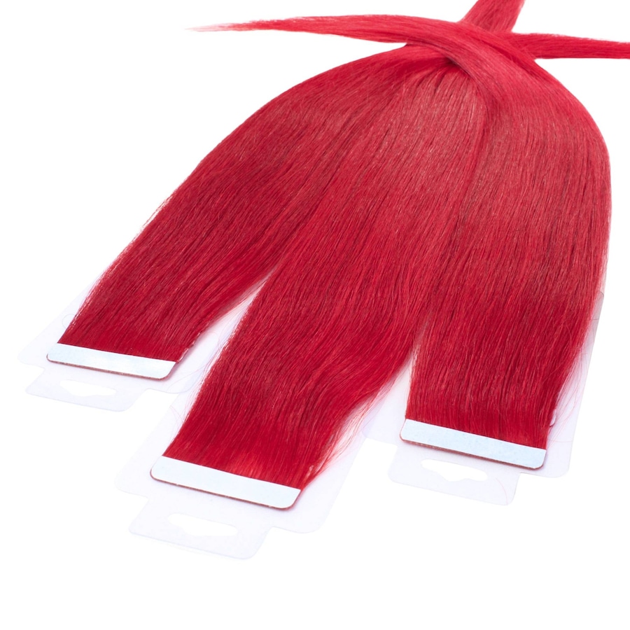 hair2heart Tape Extensions Echthaar #0/44 Rot-Intensiv 50cm Pink Damen