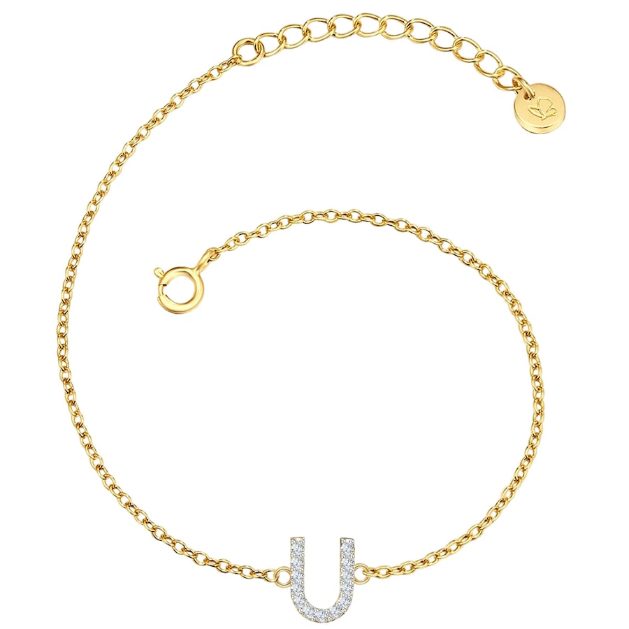 Glanzstücke München Armband Buchstabe V Sterling Silber Zirkonia in Gelbgold U Damen
