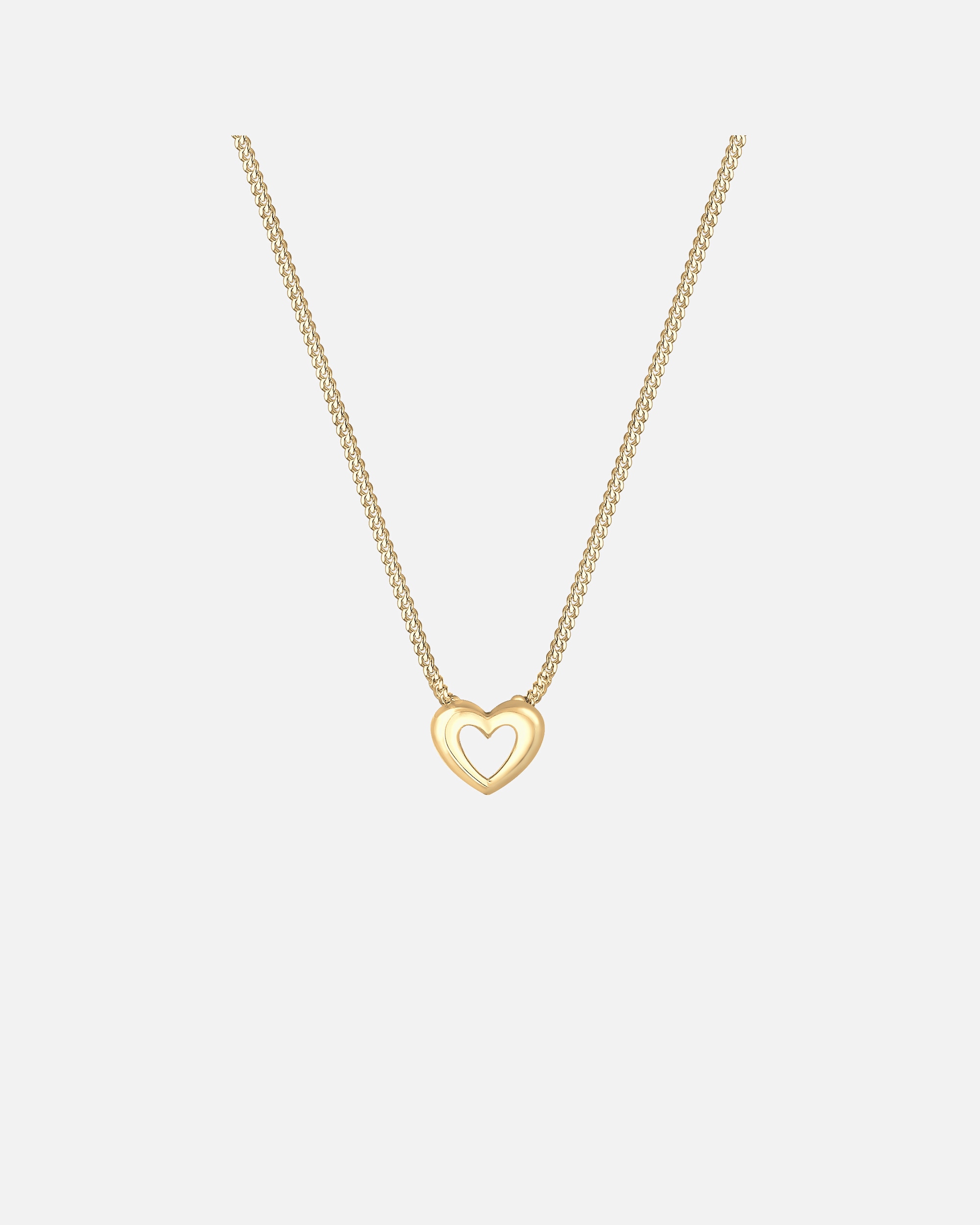 Halskette für Weiblich Elli PREMIUM Panzerkette Herz Anhänger Romantisch 585 Gelbgold 45