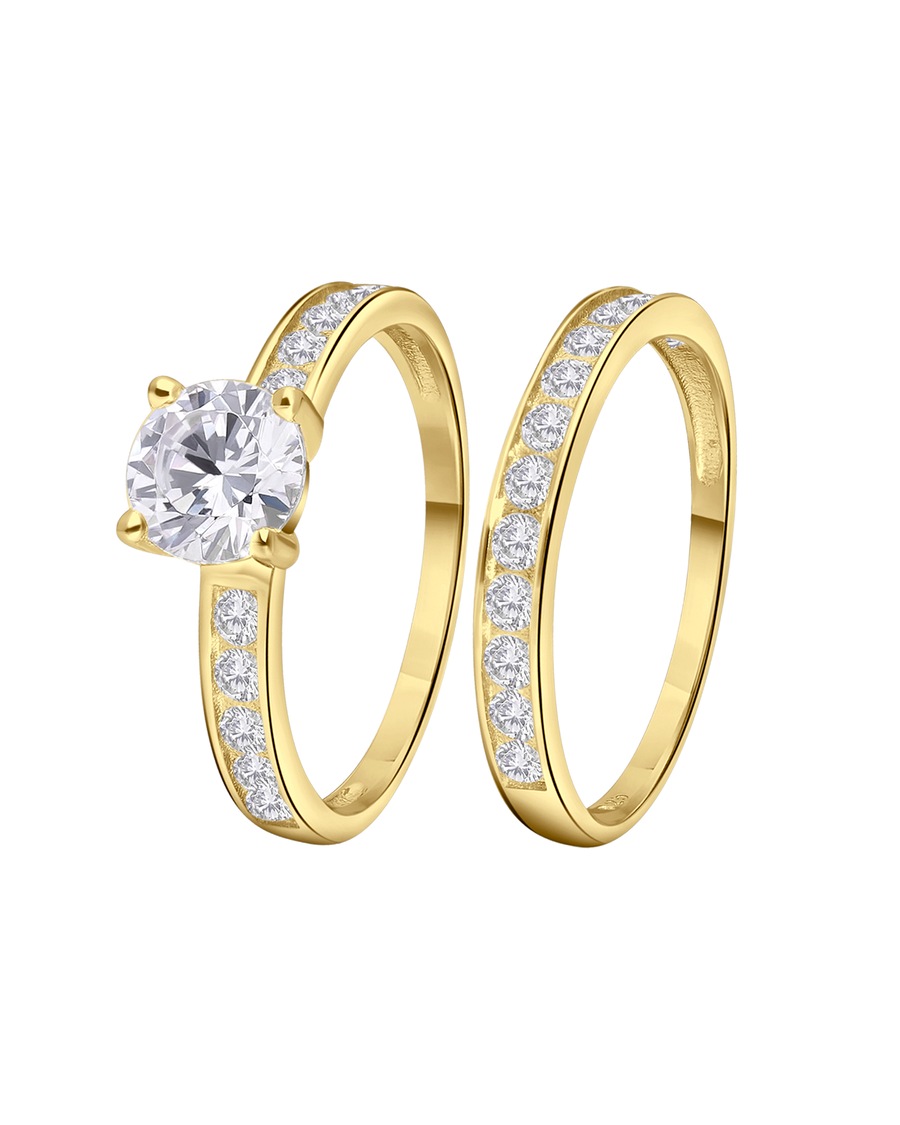 Lucardi Ringe 925 Silber Gold - 63mm Damen