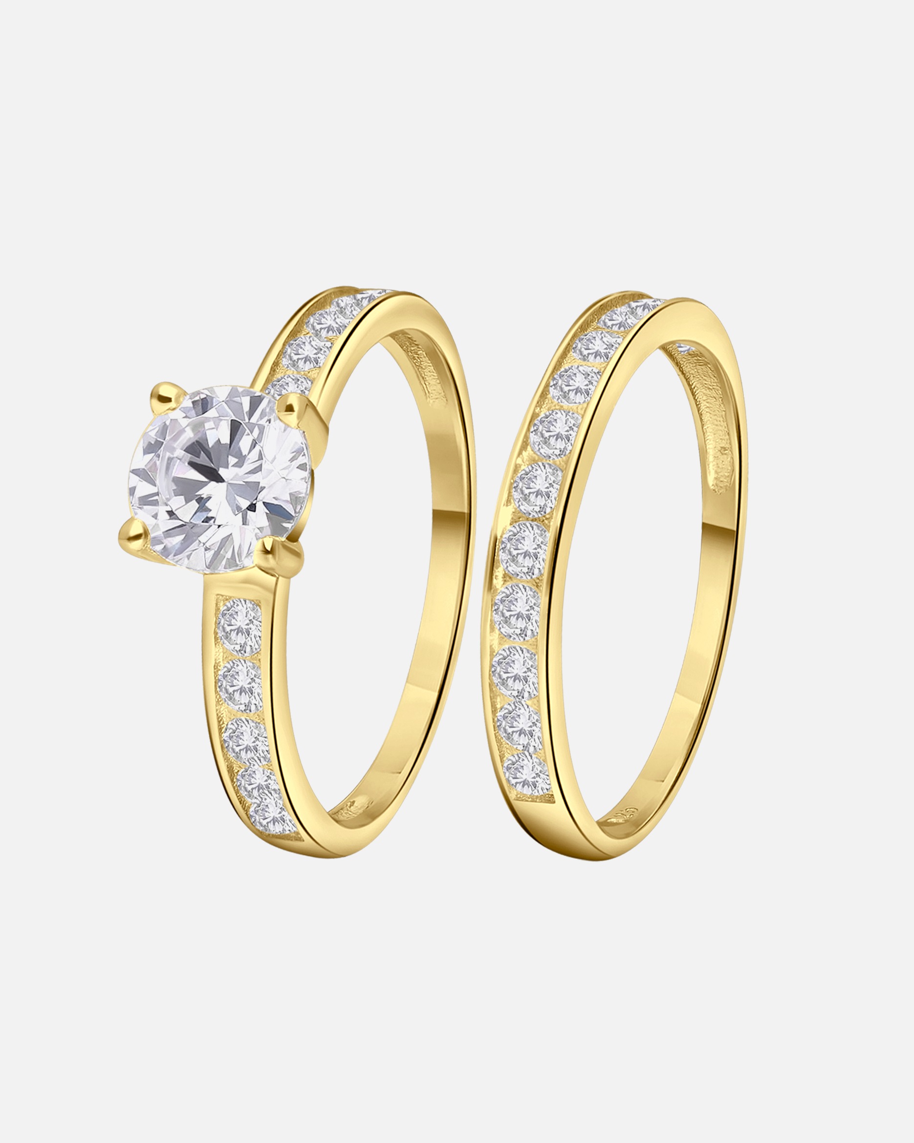 Ring für Weiblich Lucardi Ringe 925 Silber Gold - 62mm