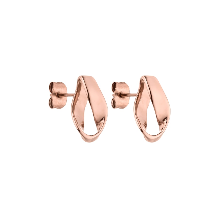 Purelei Twist Ohrringe 100% Edelstahl Rosegold Hellbraun Damen