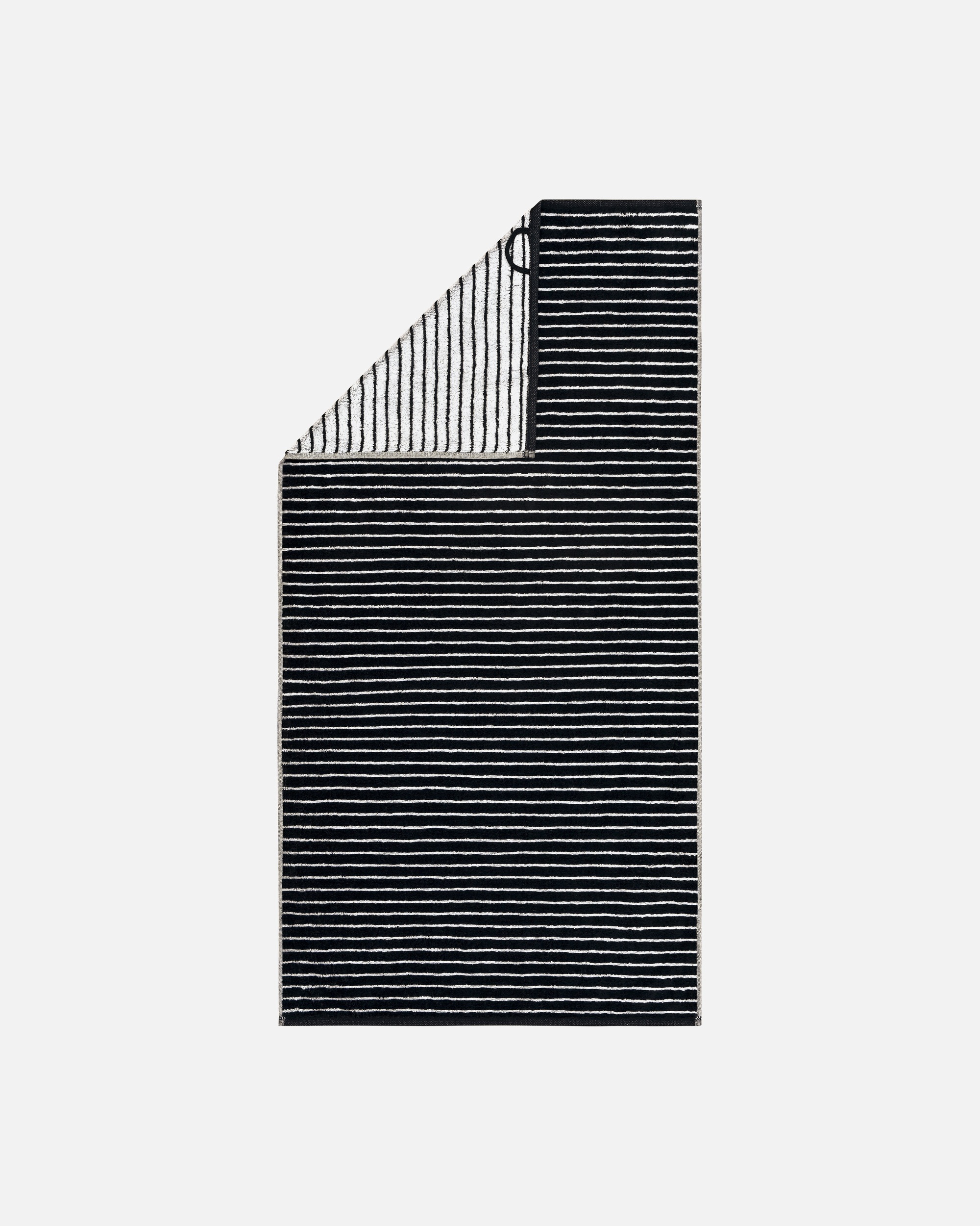 Handtuch für Unisex Cawö Cawö Handtücher Black&White Ringel 6280 schwarz/weiß - 96 Duschtuch 80x150 cm