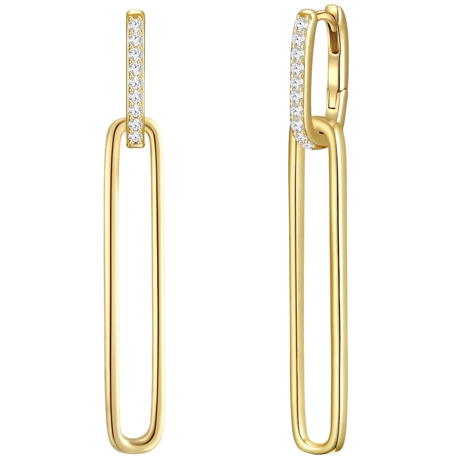 Glanzstücke München Creolen Sterling Silber Zirkonia in Gelbgold 44,5 mm Damen