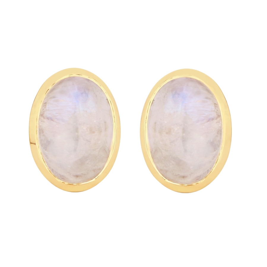 Rafaela Donata Ohrringe Sterling Silber Mondstein in Gelbgold White Damen