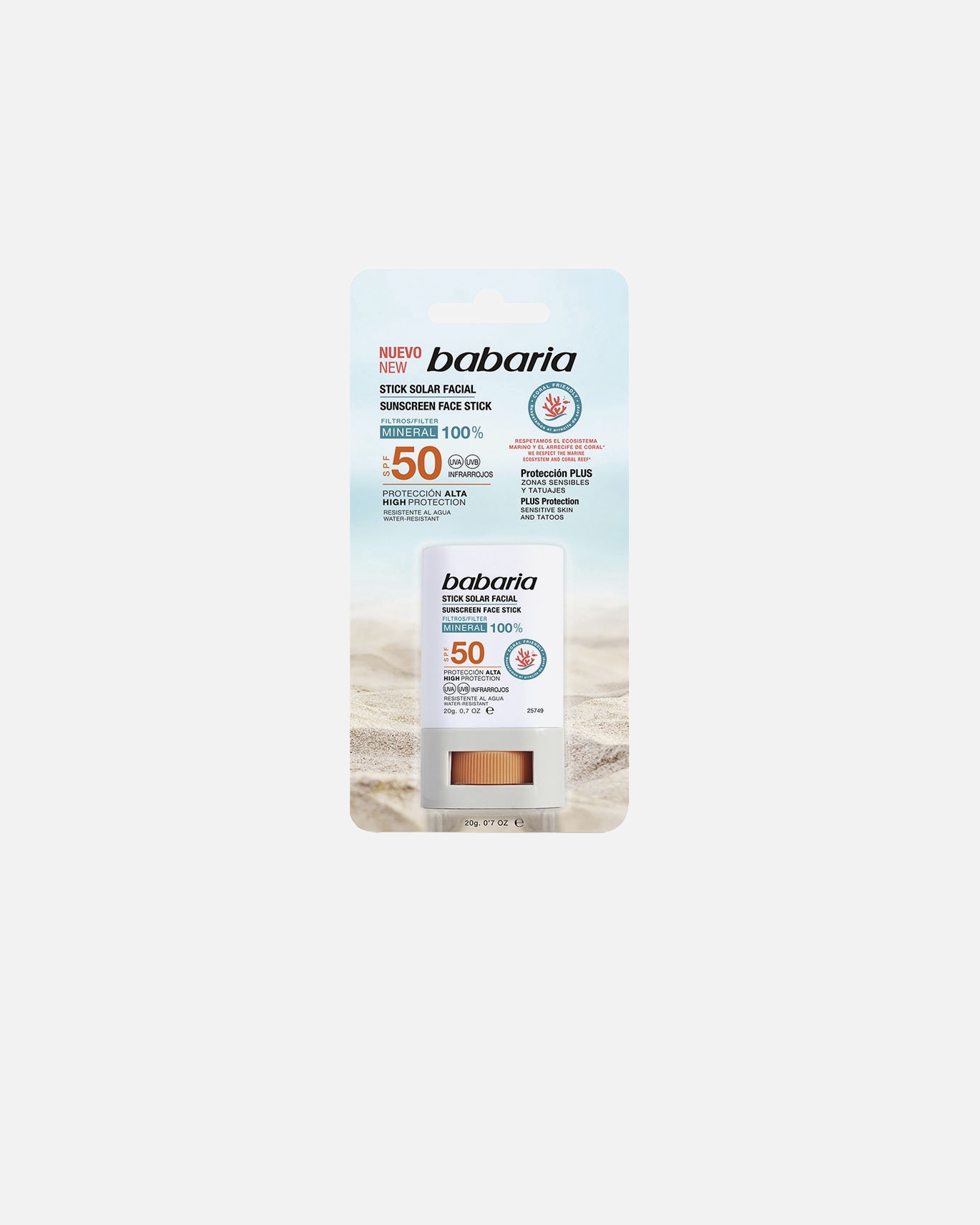 Sonnencreme Gesicht für Unisex Babaria Sonnenschutzstift fürs Gesicht LSF 50 20 gr
