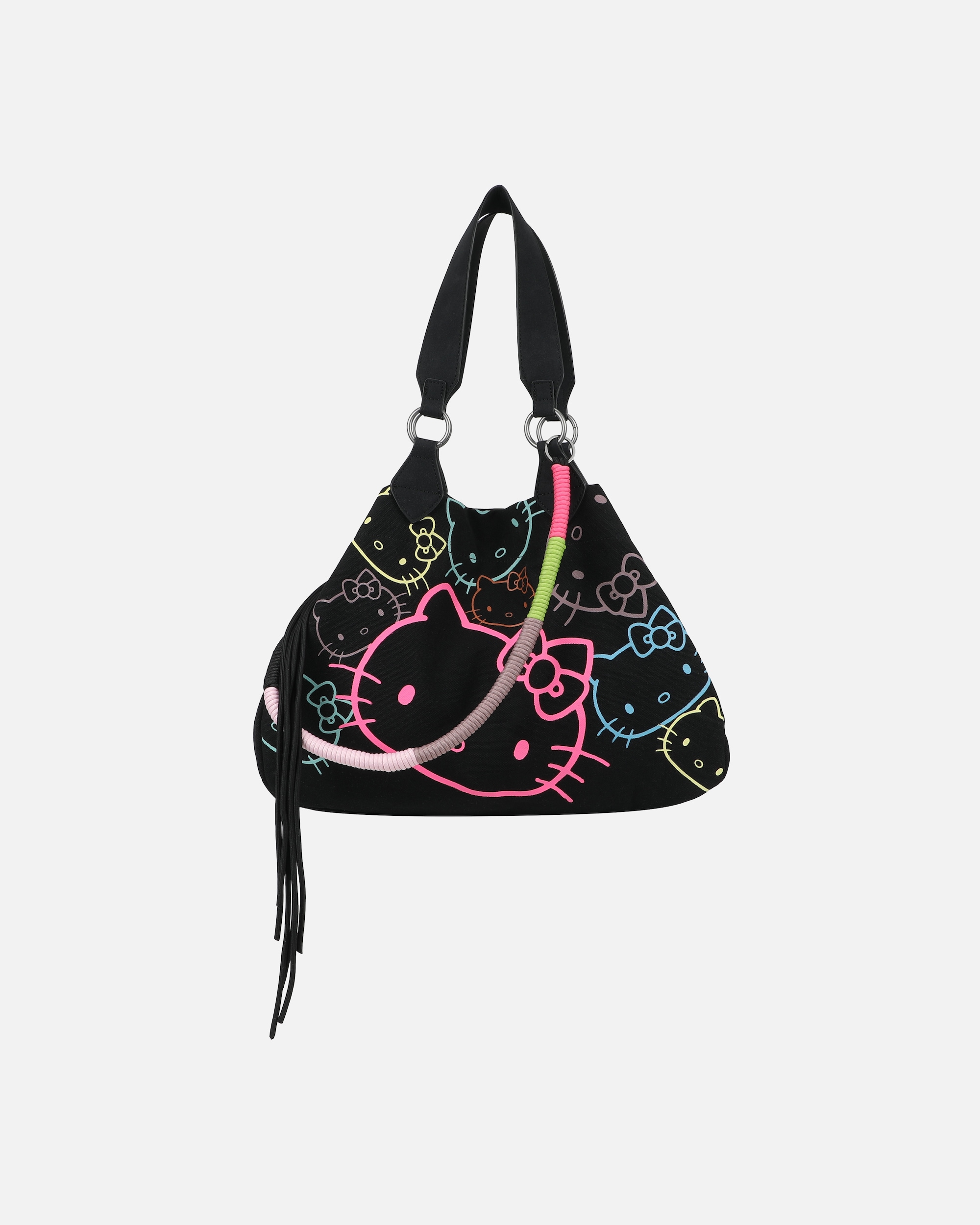 Umhängetasche für Weiblich Fritzi aus Preußen Schultertasche Izzy Medium Limited Head Flocked mit tollen Hello Kitty-Prints schwarz
