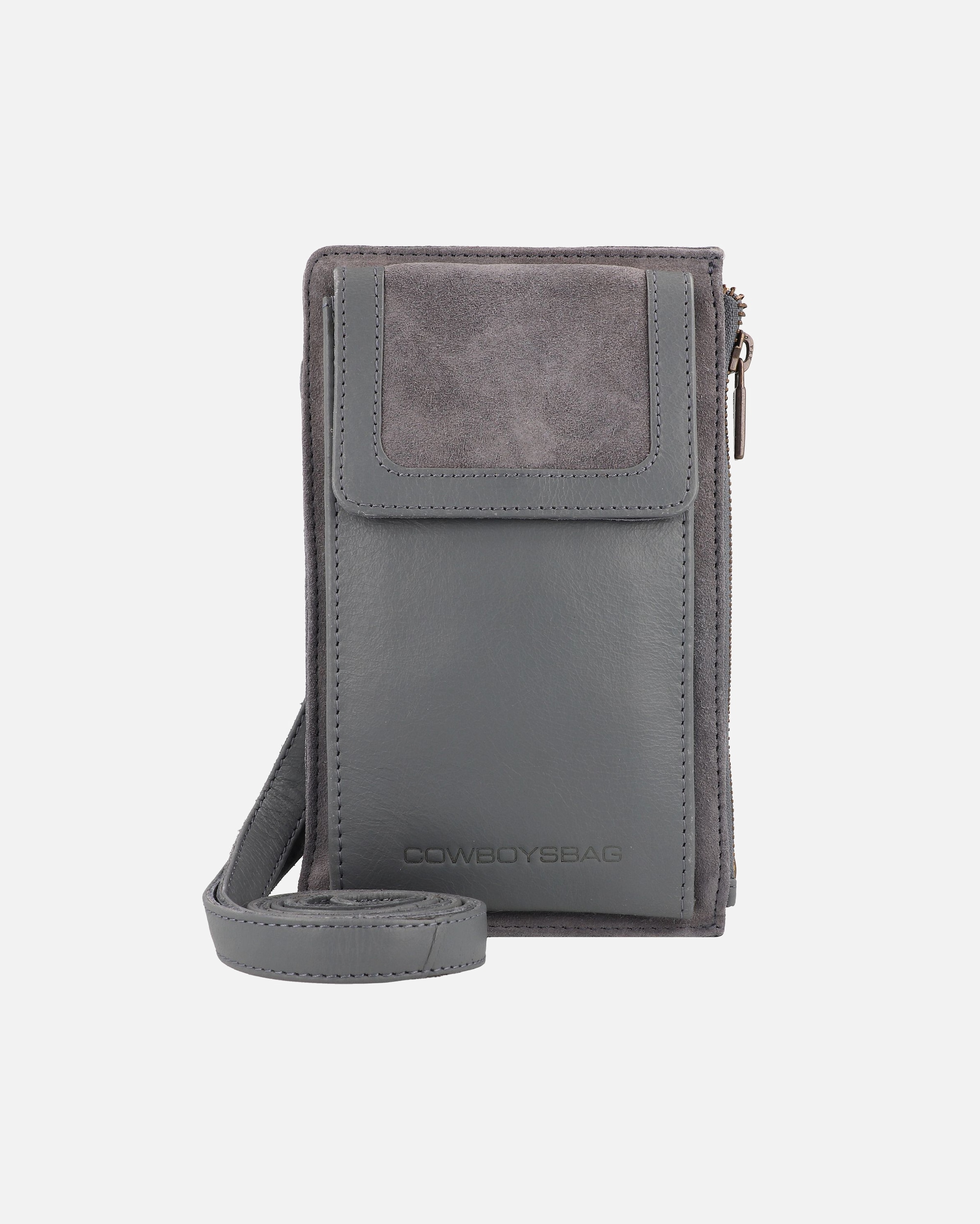 Tasche für Weiblich Cowboysbag Seventies Suede Handytasche Leder 12.5 cm dusk blue