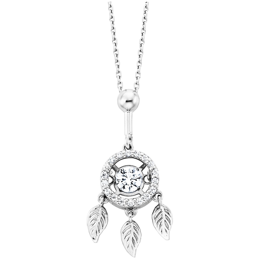 Julie Julsen Anhänger mit Kette 925/- Sterling Silber Zirkonia weiß 43cm Weiss Damen
