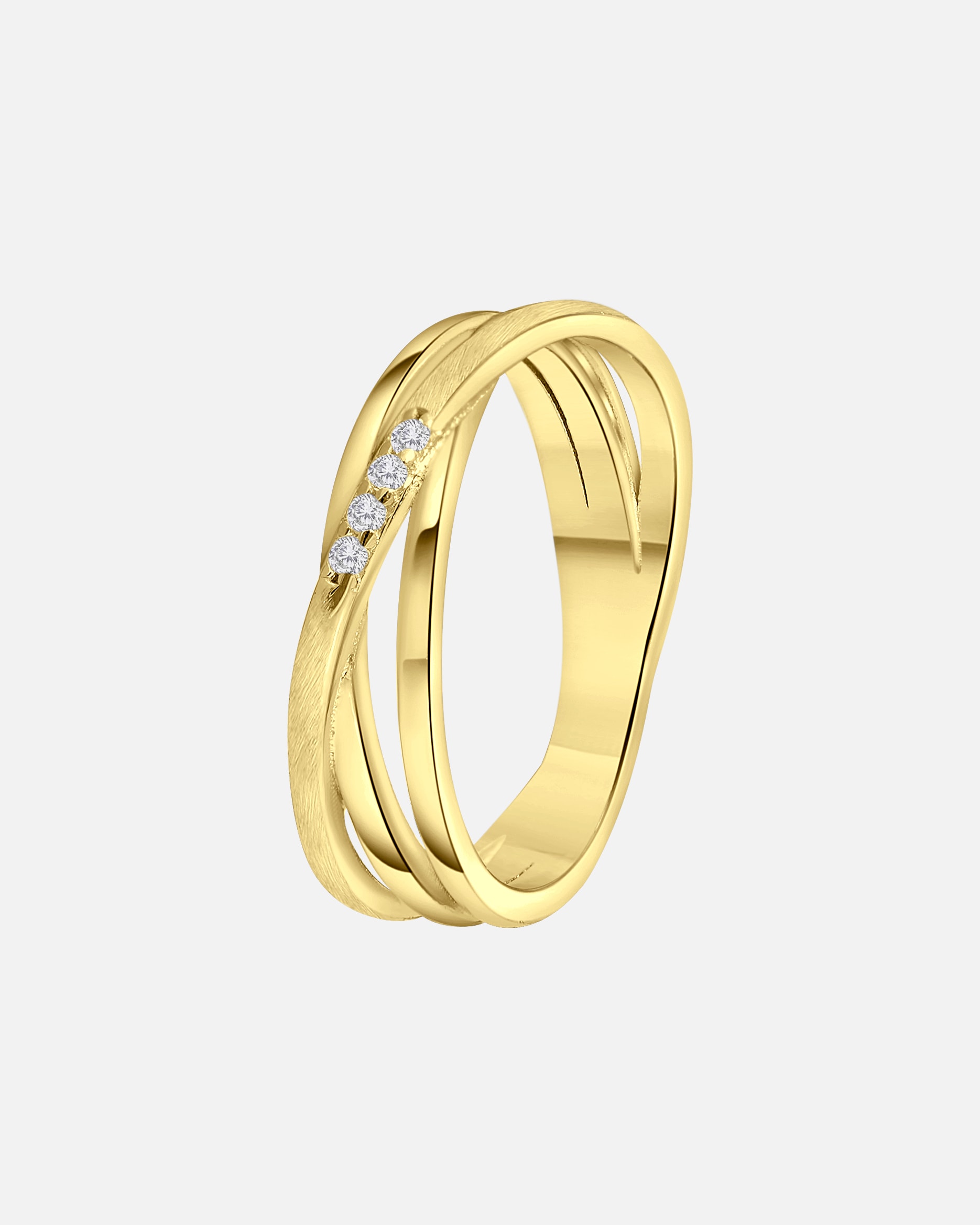 Ring für Weiblich Lucardi Ringe 925 Silber Gold - 55mm