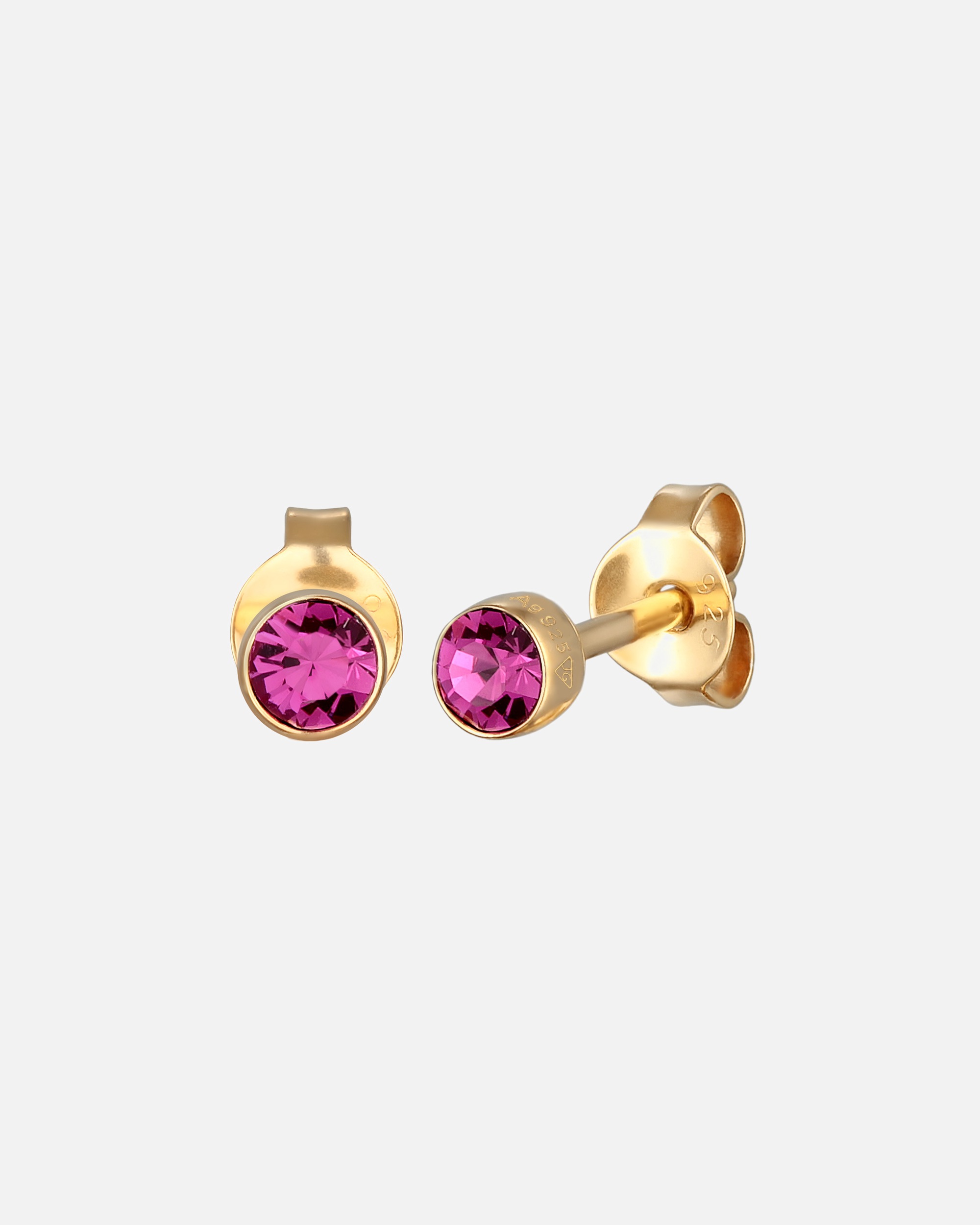 Ohrringe für Weiblich Elli Ohrstecker Basic 925 Silber, mit Kristallen von Swarovski® Pink
