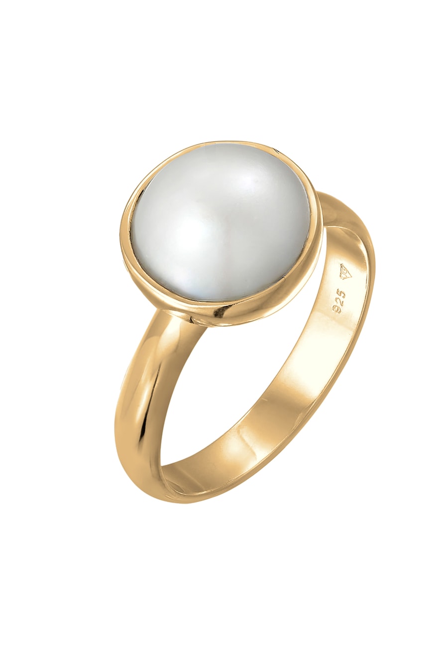 Nenalina Damenring Mabe Perle Klassisch Edel 925 Silber 54 Damen