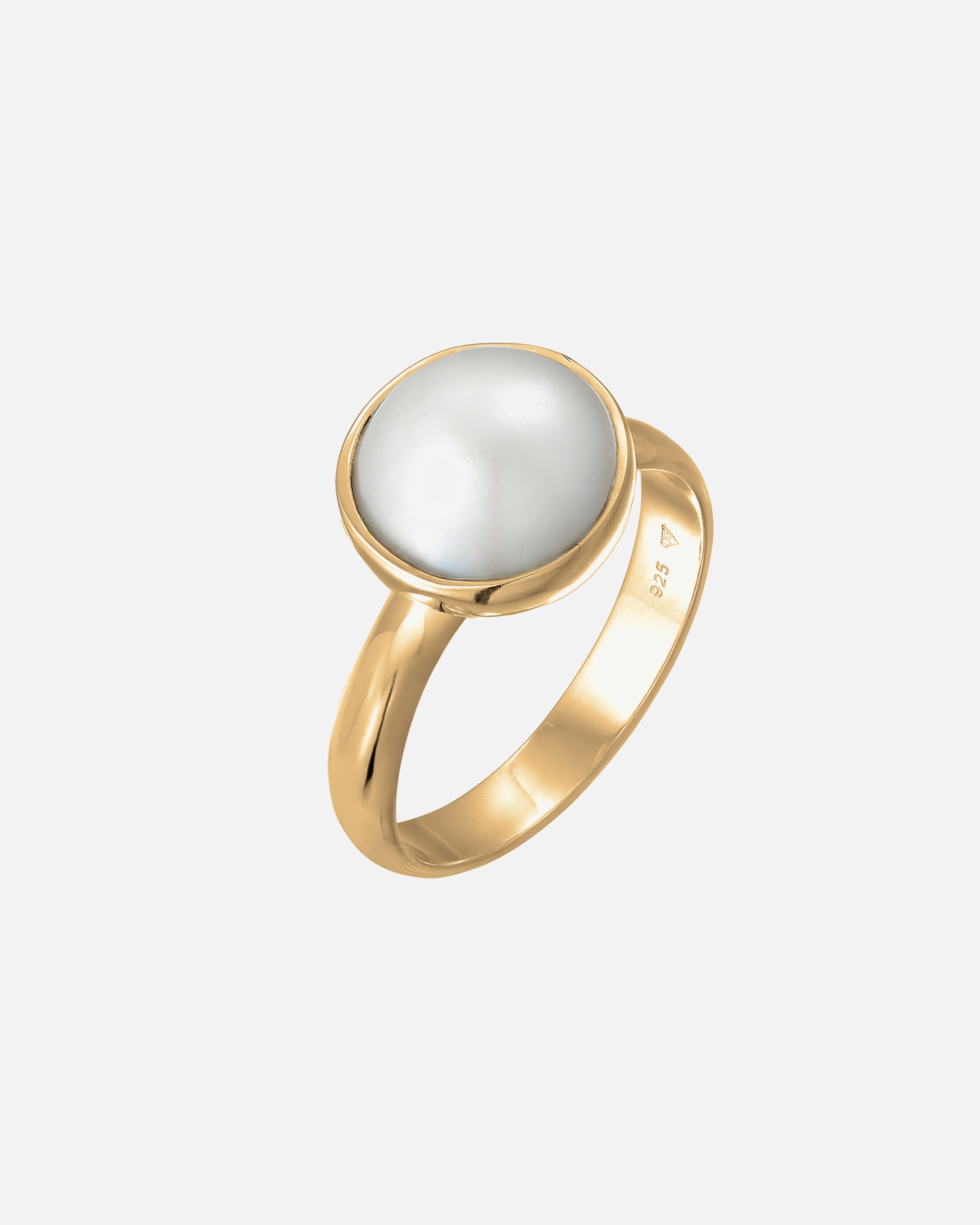 Ring für Weiblich Nenalina Damenring Mabe Perle Klassisch Edel 925 Silber 52