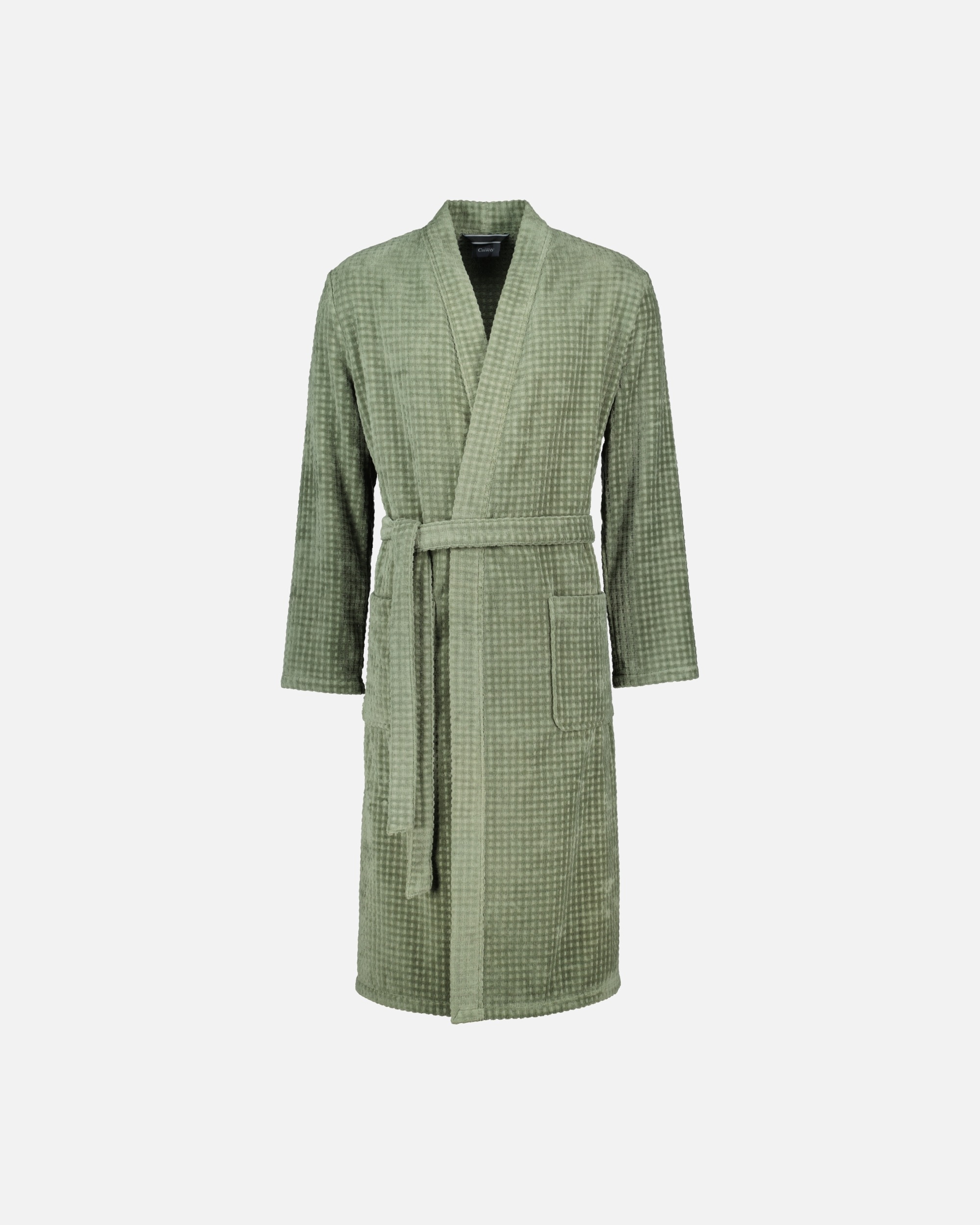 Bademantel für Männlich Cawö Cawö Bademäntel Herren Kimono Waffelpique 5508 field - 453 S