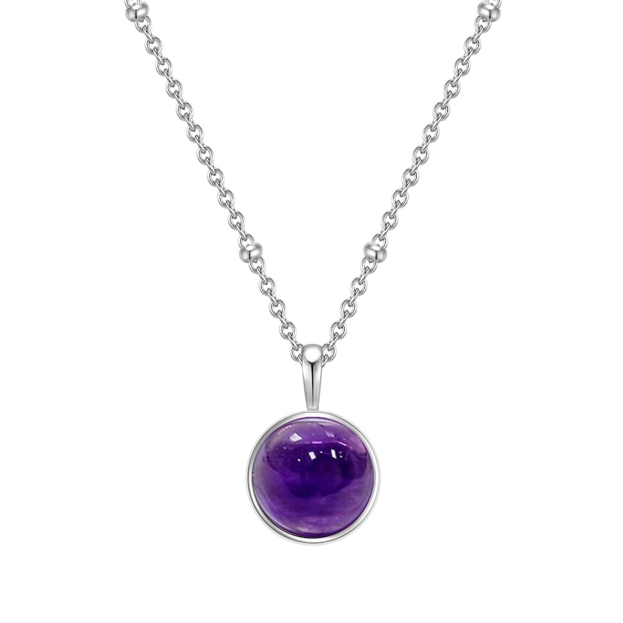 Glanzstücke München Halskette Sterling Silber Amethyst in 40,0 cm Basiskette + 5,0 Verlängerung Damen