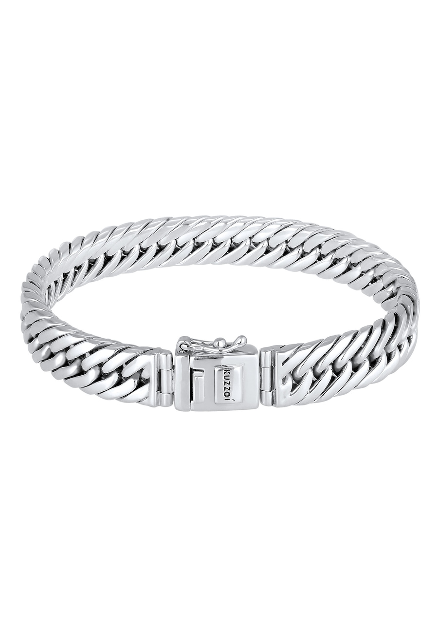 KUZZOI Gliederarmband Kastenverschluss Unisex 925 Silber 21 Herren
