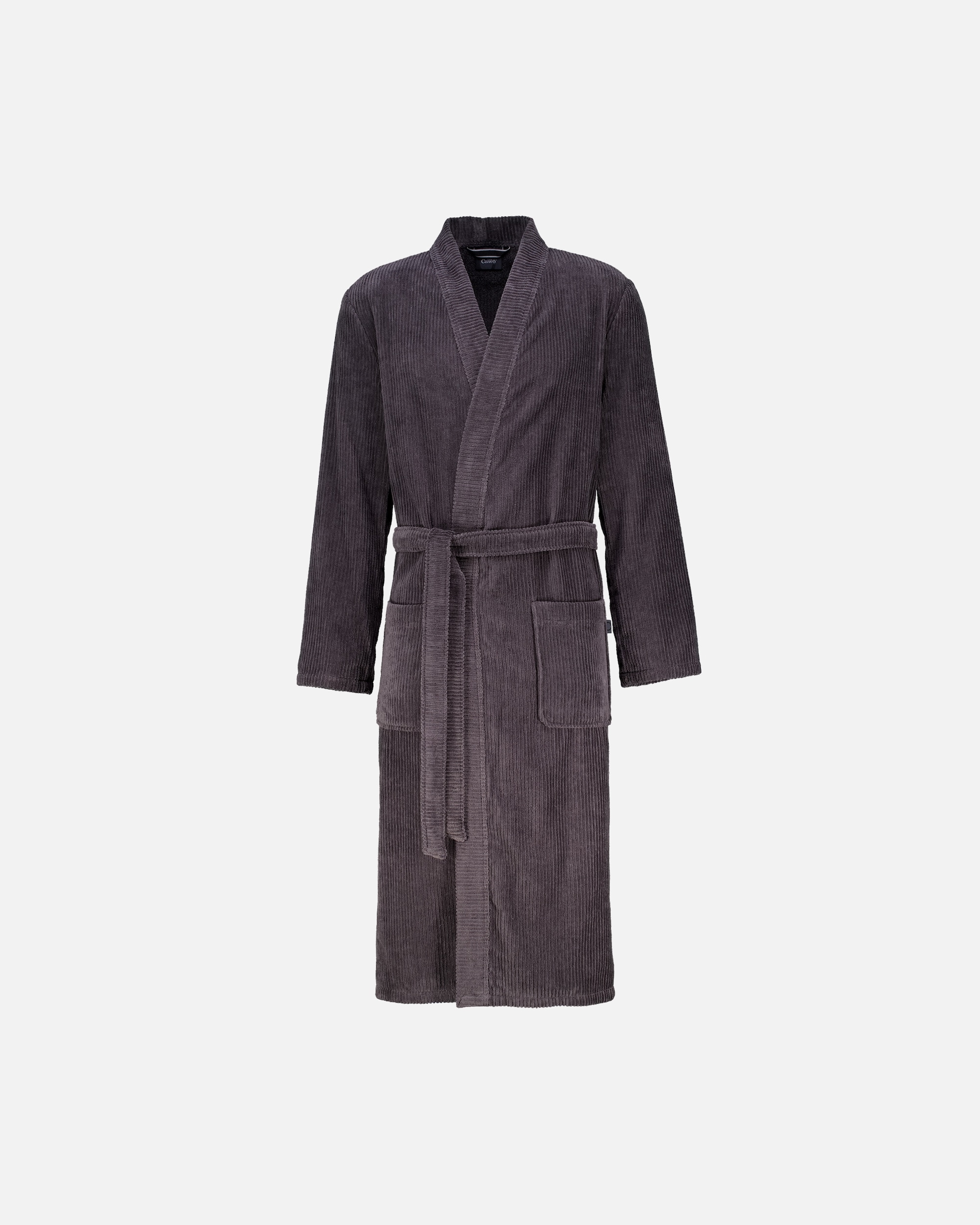 Bademantel für Unisex Cawö Cawö Bademäntel Herren Kimono Cord-Optik 6540 basalt - 740 S