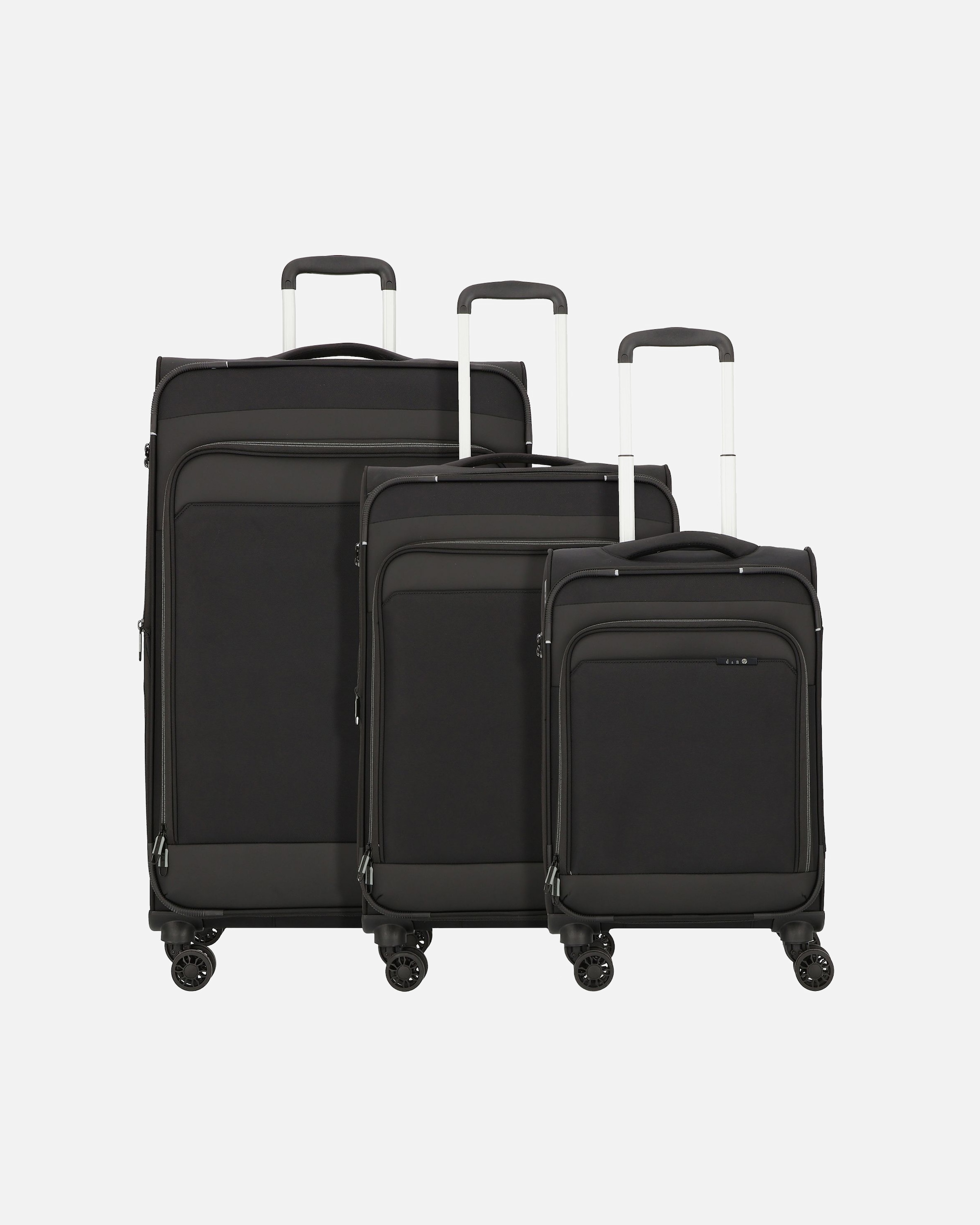 Koffer für Männlich d & n Travel Line 9504 4 Rollen Kofferset 3-teilig mit Dehnfalte black