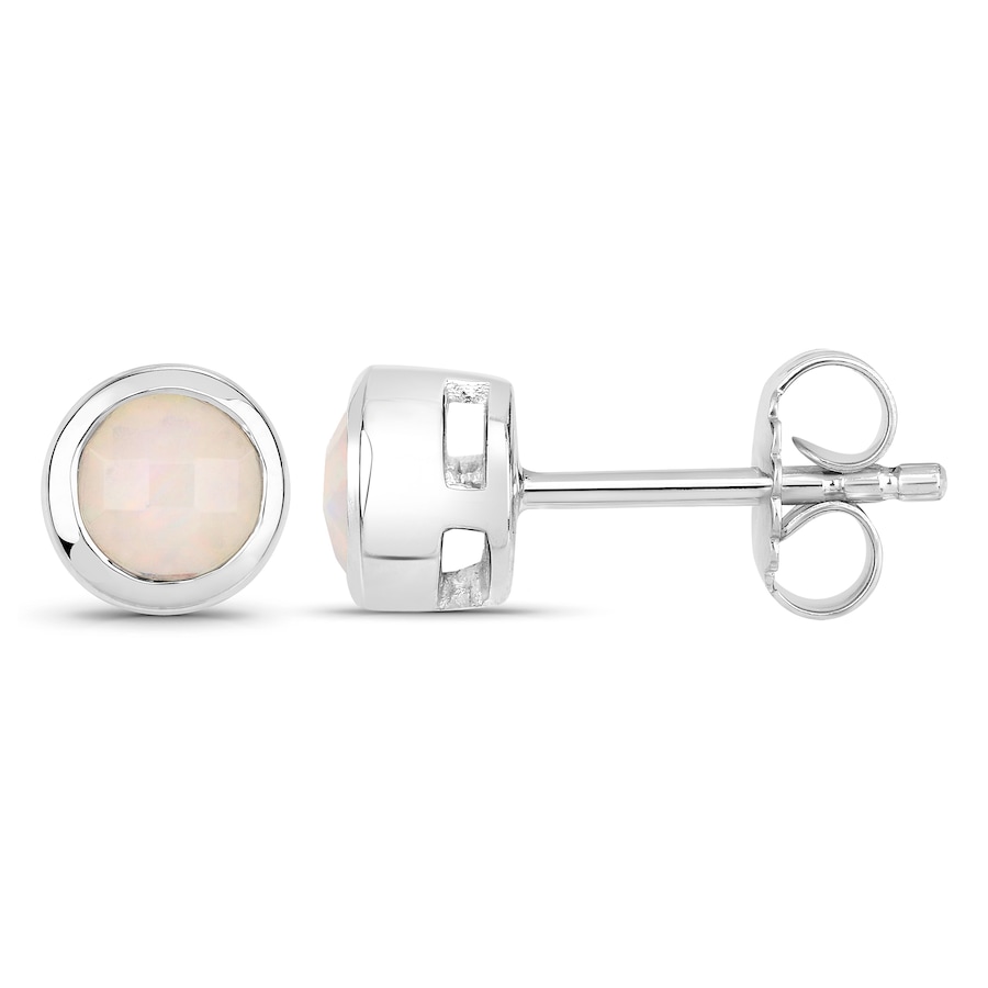 Vira Jewels Ohrstecker 925/- Sterling Silber Opal weiß 0,54ct. Damen