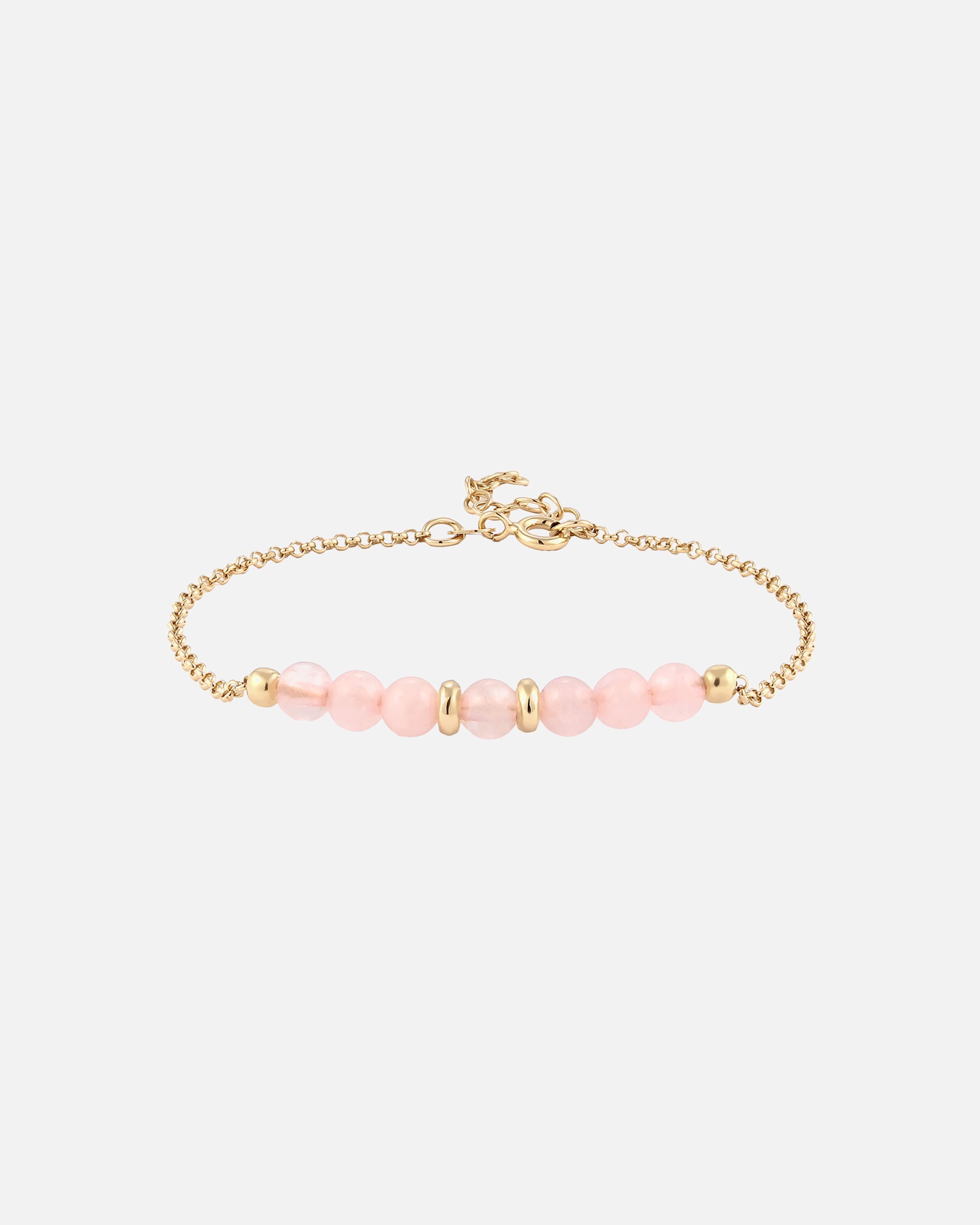 Armband für Weiblich Elli Beads Quarz Rosé 925 Sterling Silber goldfarben
