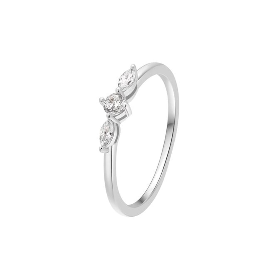 Hey Happiness Schmaler Nexus-Ring aus 925er Sterlingsilber 52 Silber Damen