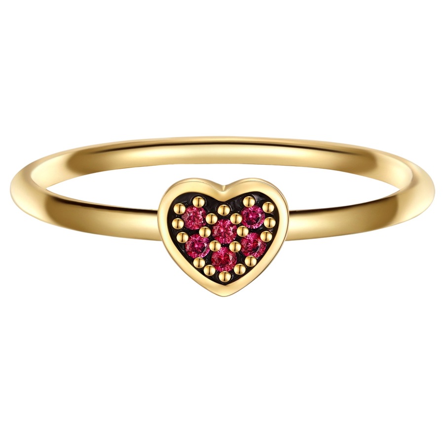 Glanzstücke München Ring Herz aus Sterling Silber in Gelbgold mit Zirkonia 58 Damen