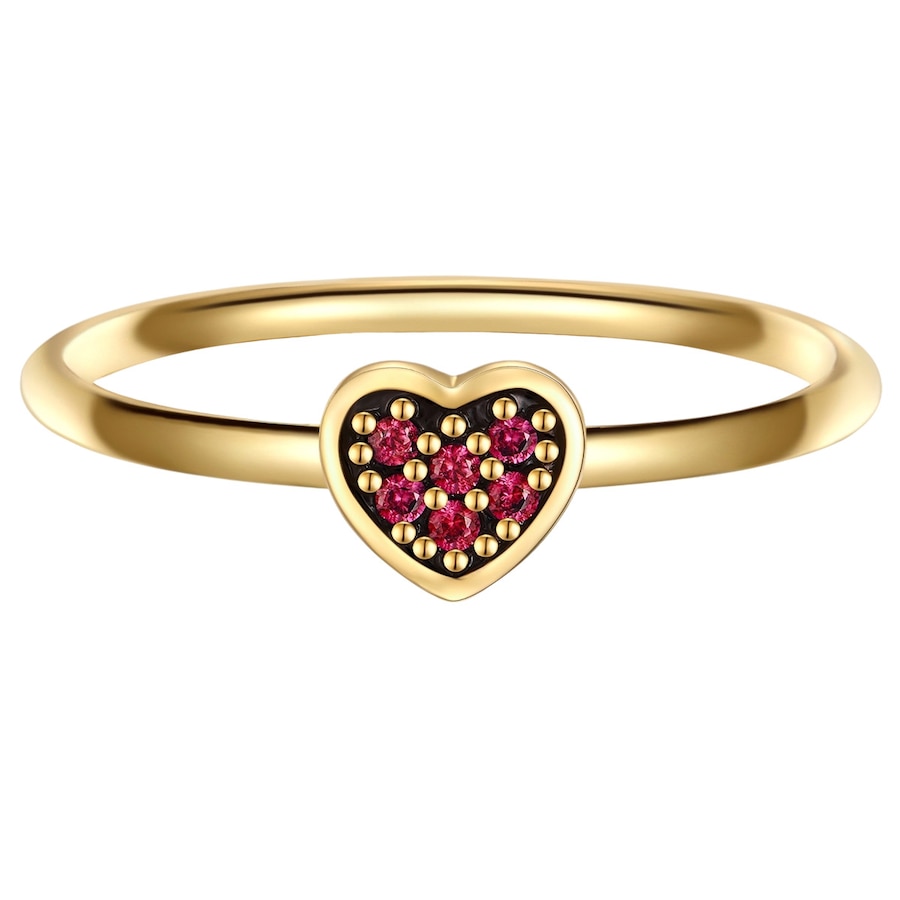 Glanzstücke München Ring Herz aus Sterling Silber in Gelbgold mit Zirkonia 50 Damen
